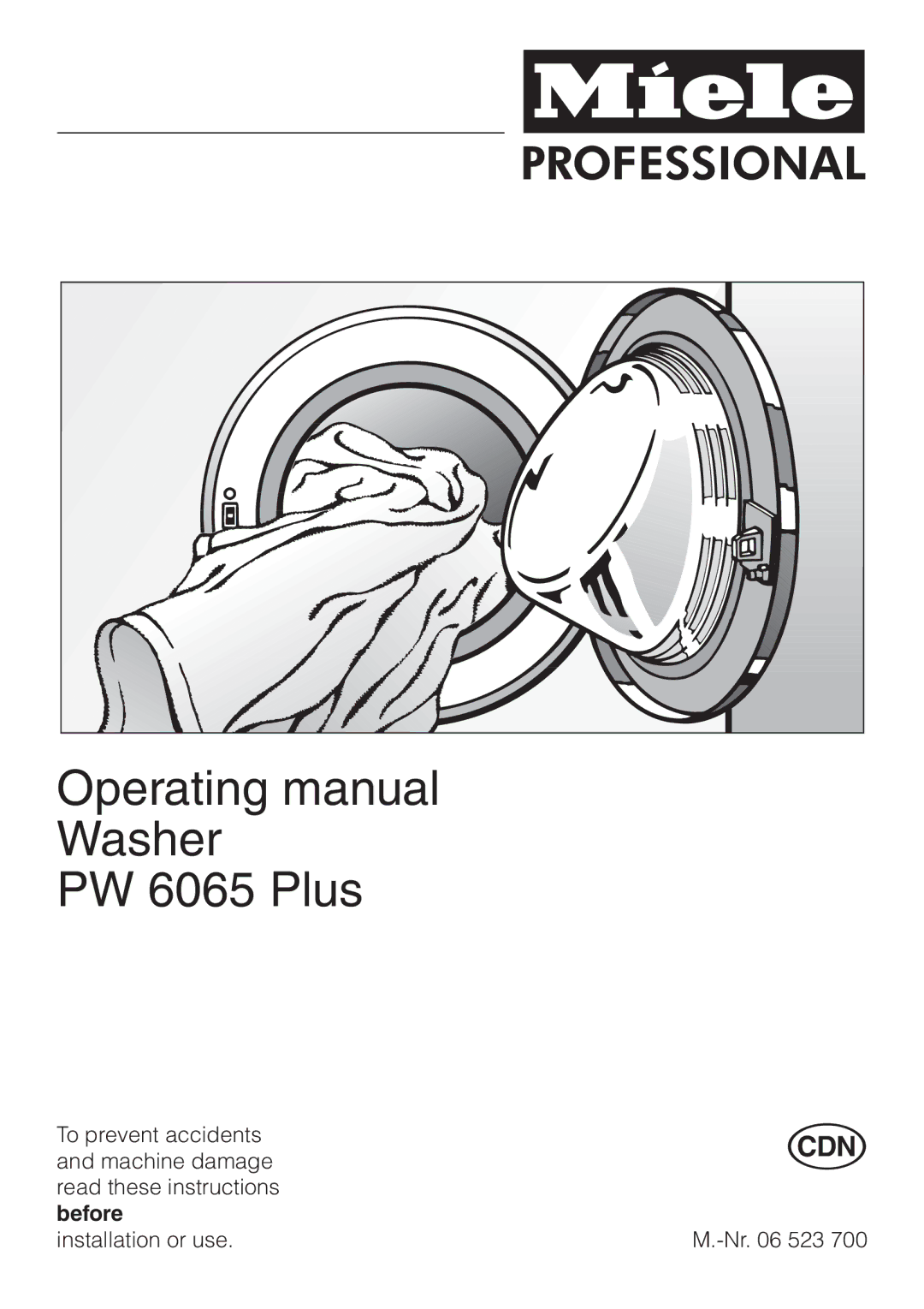 Miele manual Operating manual Washer PW 6065 Plus 