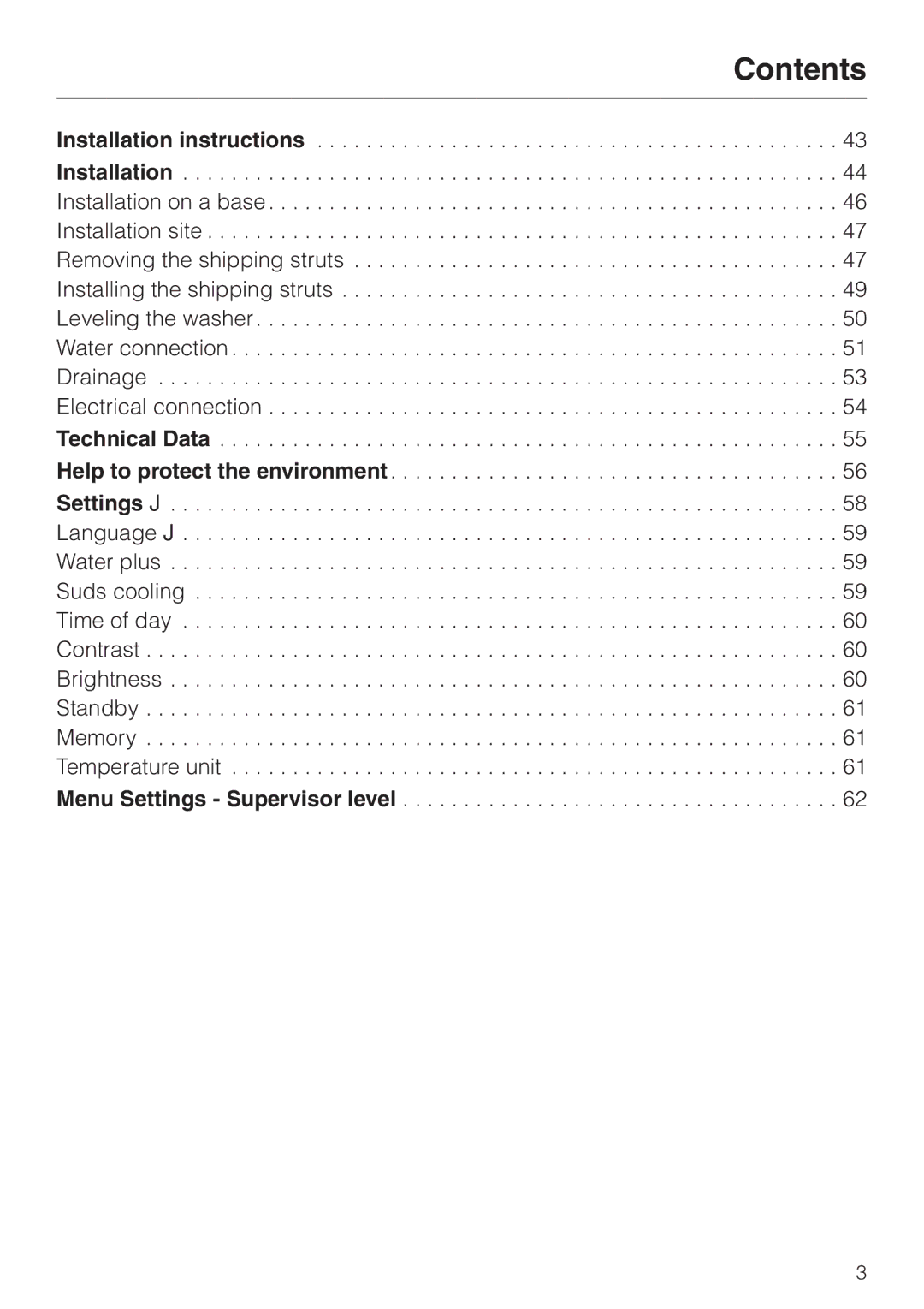 Miele PW 6065 Plus manual Contents 