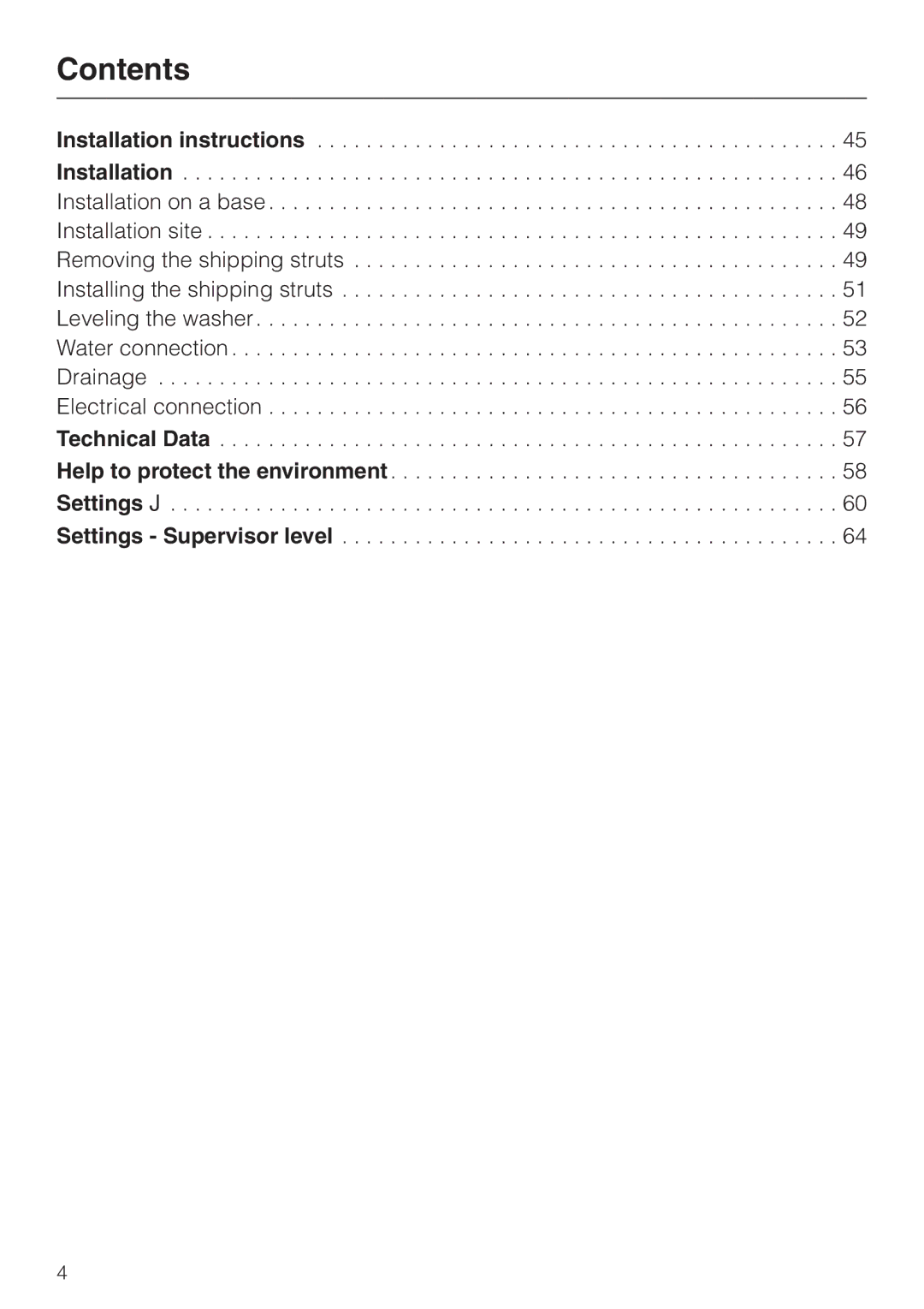 Miele PW 6065 manual Contents 