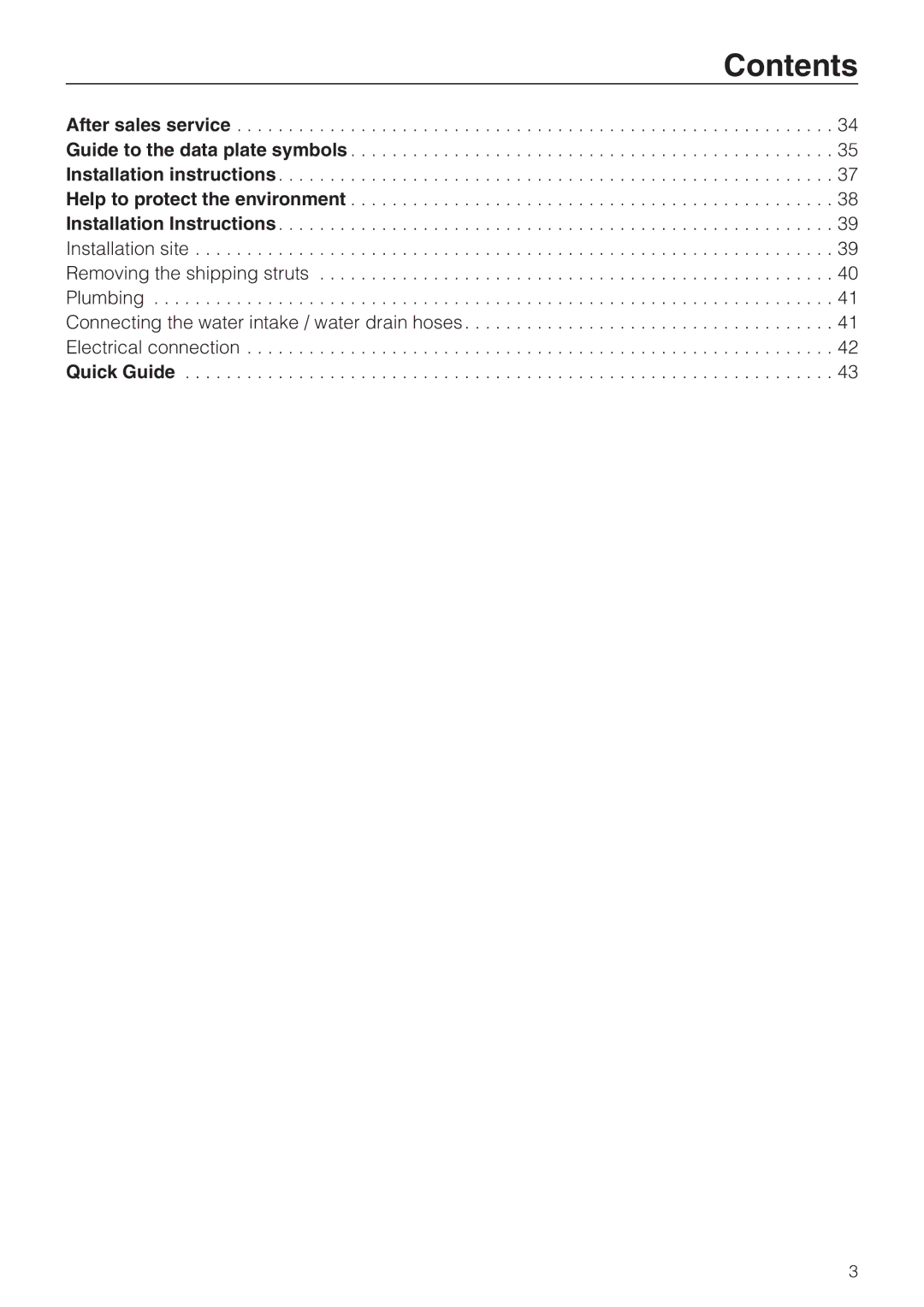 Miele PW 6201, PW 6161, PW 6101, PW 6131 operating instructions Contents 