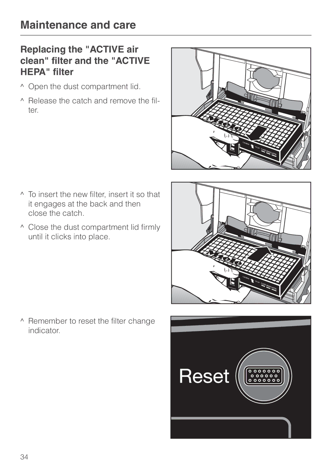 Miele S 500 - S 548, S 600 - S 648 manual Maintenance and care 