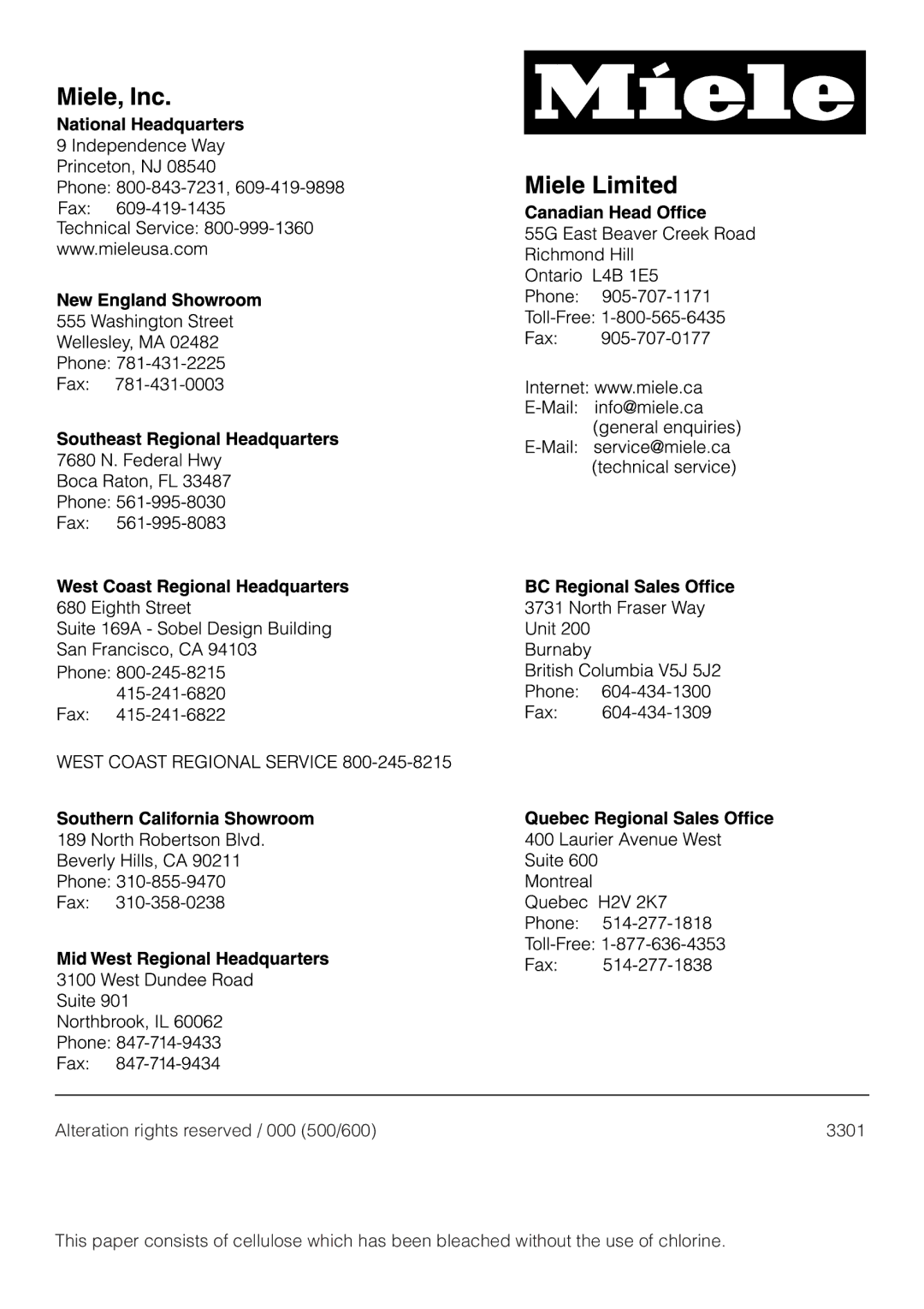 Miele S 500 - S 548, S 600 - S 648 manual 