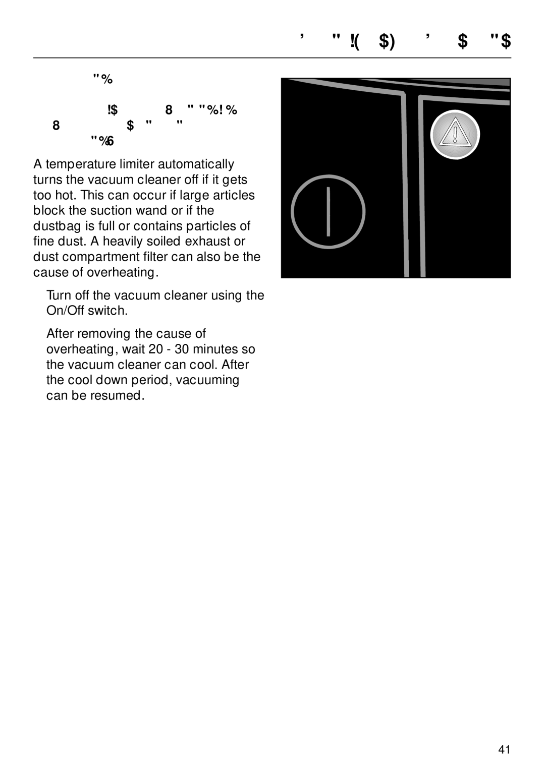 Miele S 648, S 600, S 548, S 500 operating instructions Frequently asked questions 