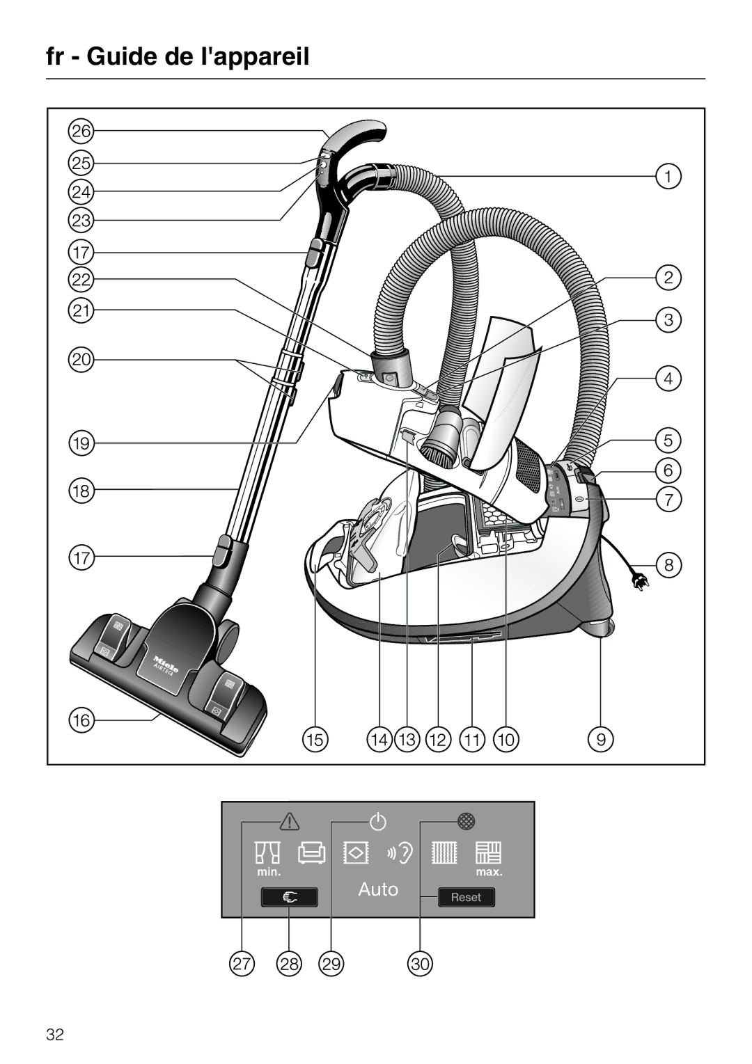 Miele S 8370, S 8380, S 8390 manual Fr Guide de lappareil 