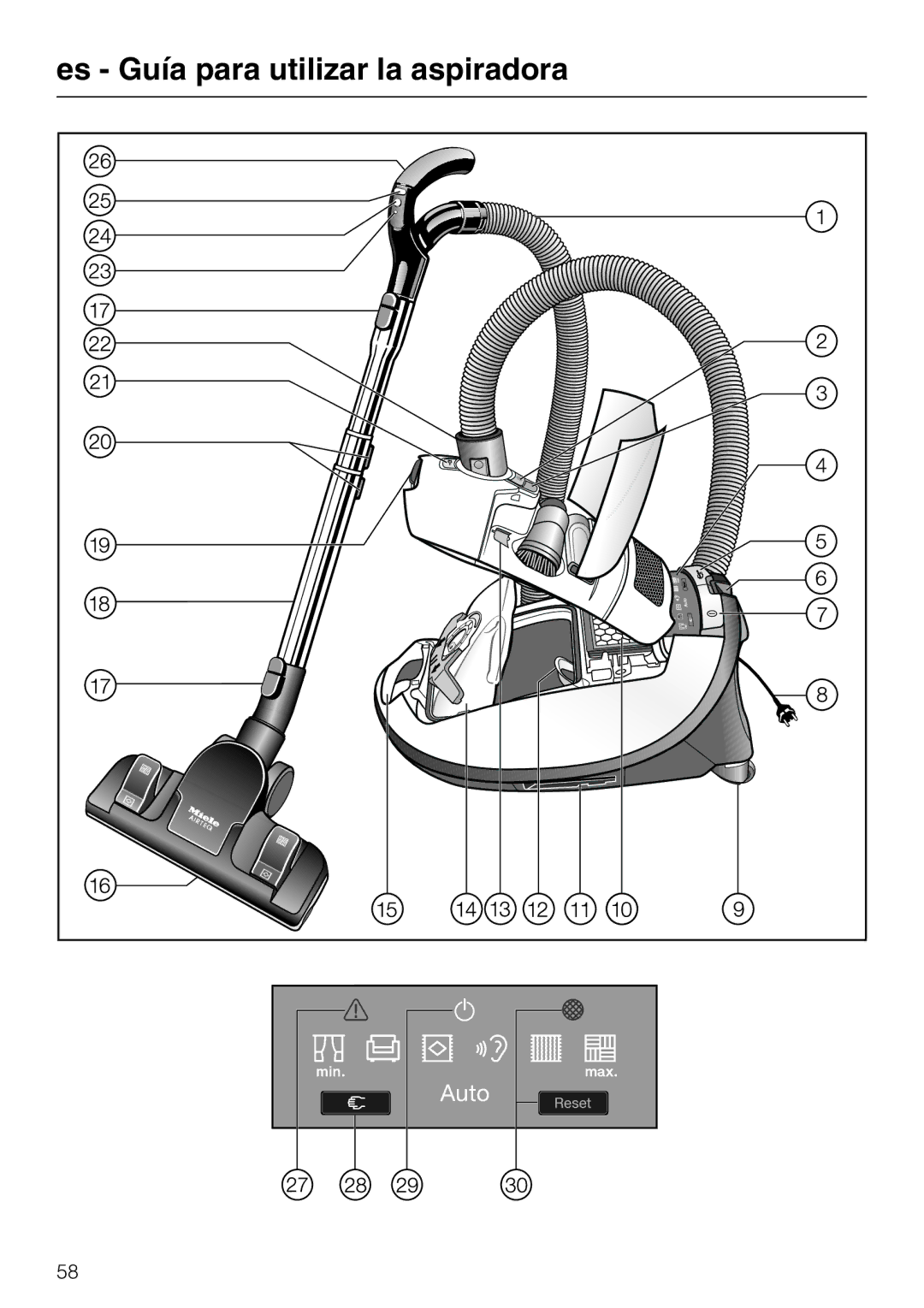 Miele S 8390, S 8380, S 8370 manual Es Guía para utilizar la aspiradora 