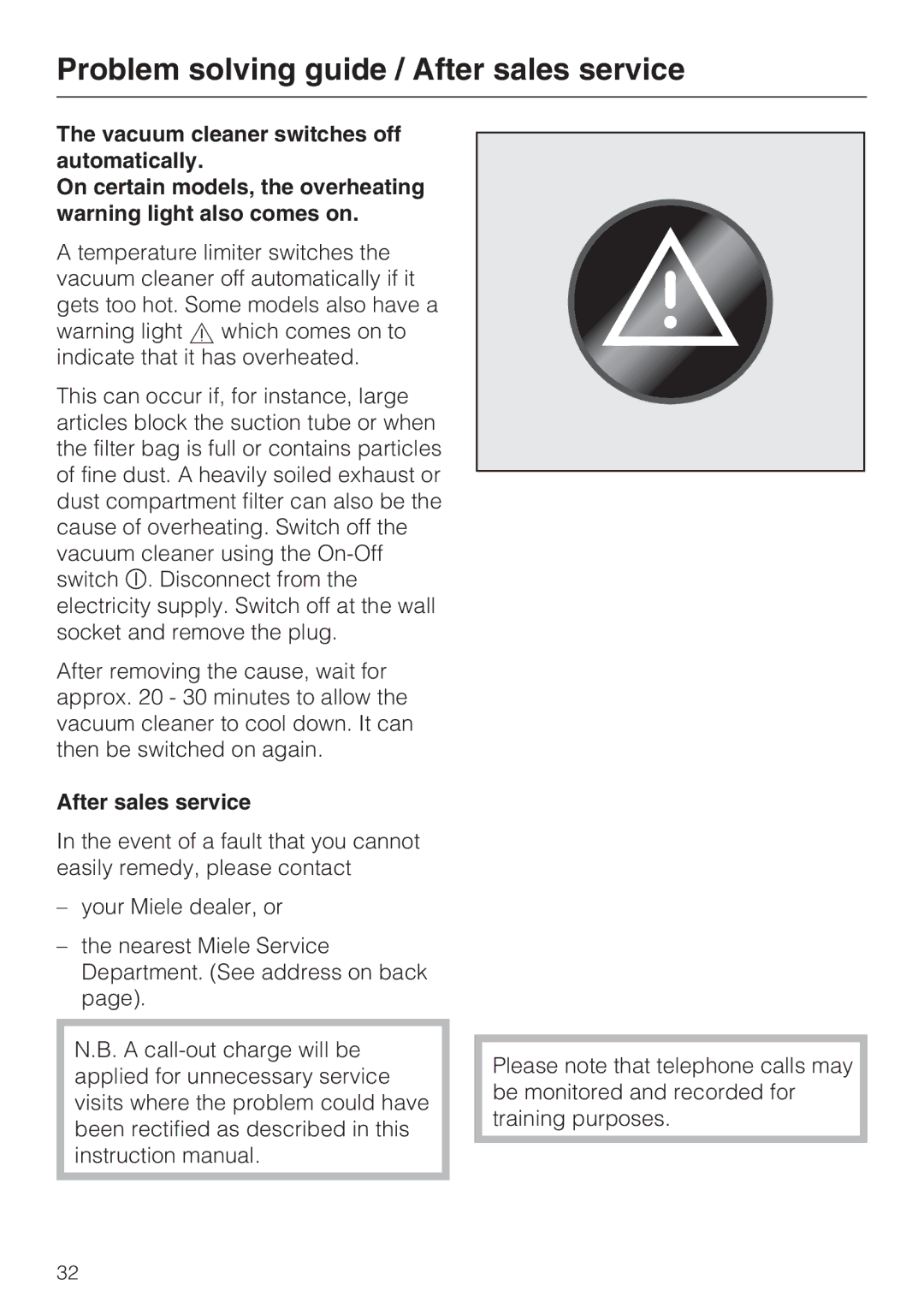 Miele S4212 manual Problem solving guide / After sales service 