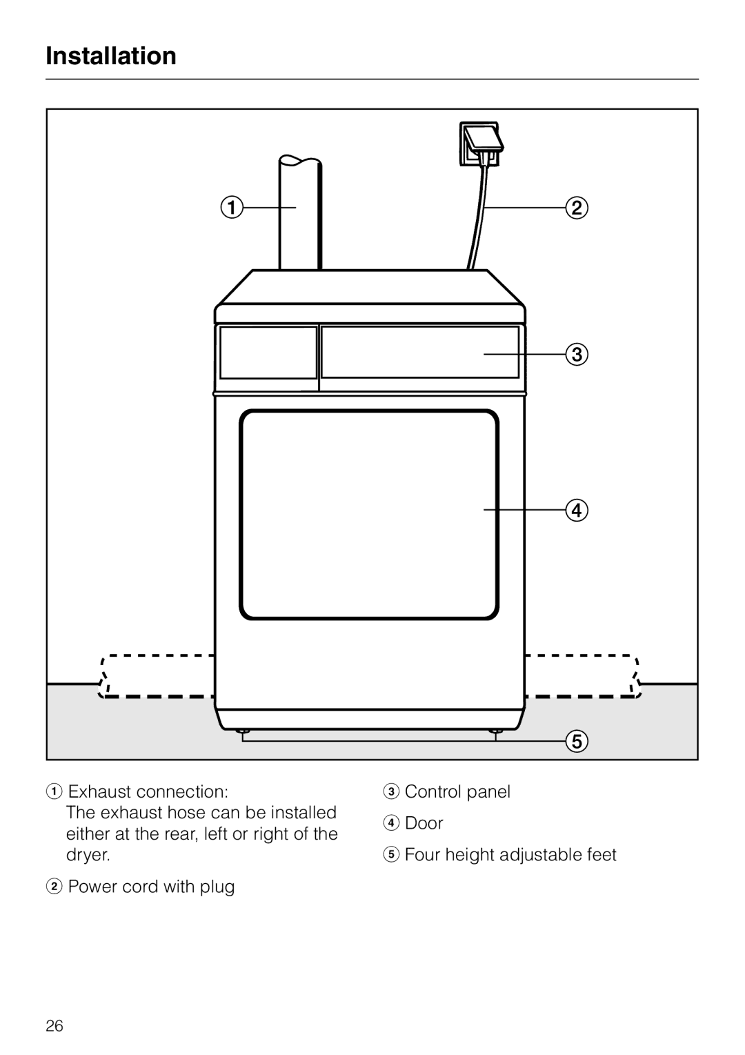 Miele T 1302 operating instructions Installation 