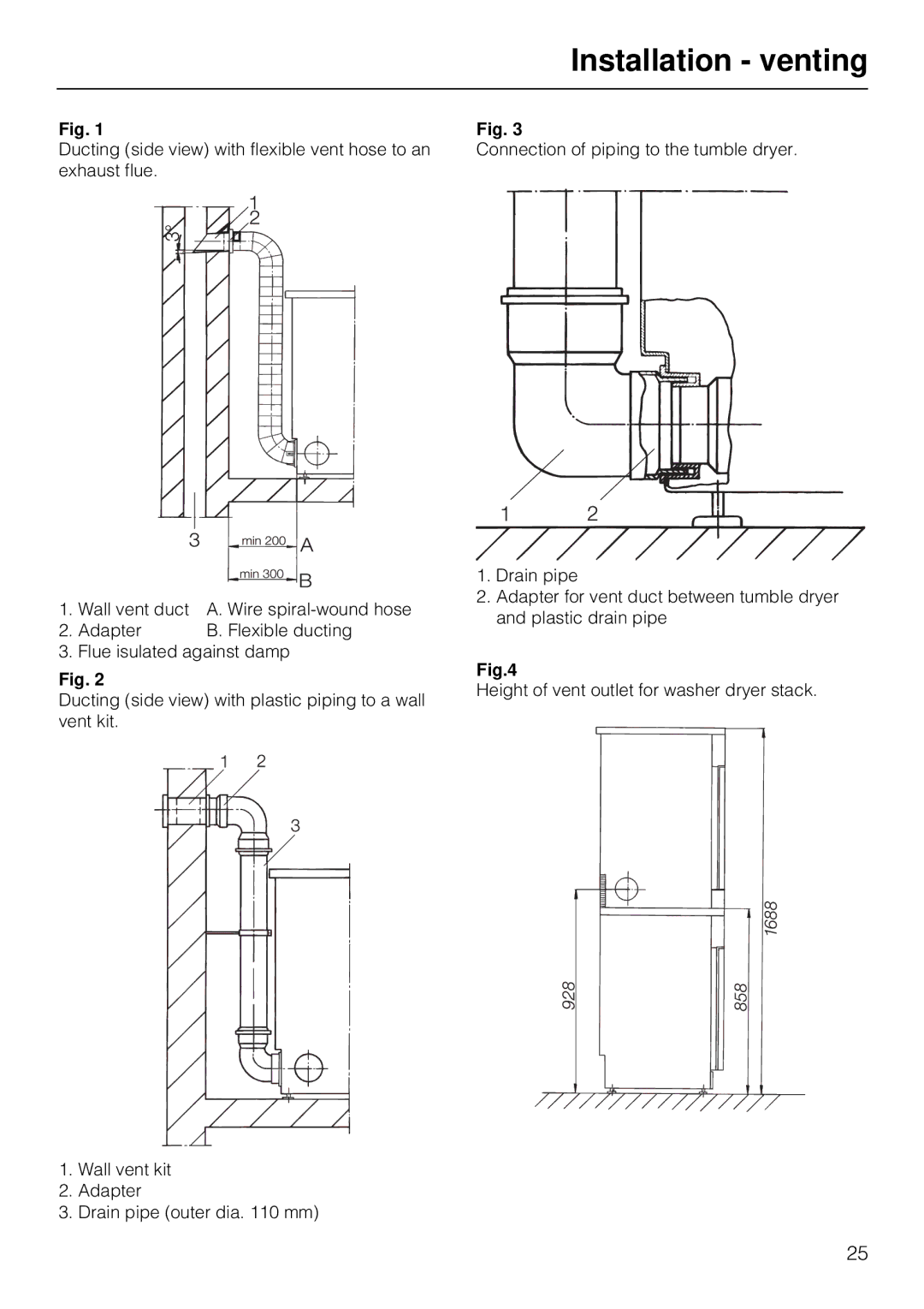 Miele T 1515 operating instructions Wire spiral-wound hose 