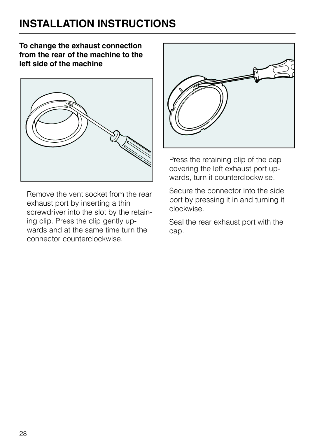 Miele T 1520 operating instructions Installation Instructions 