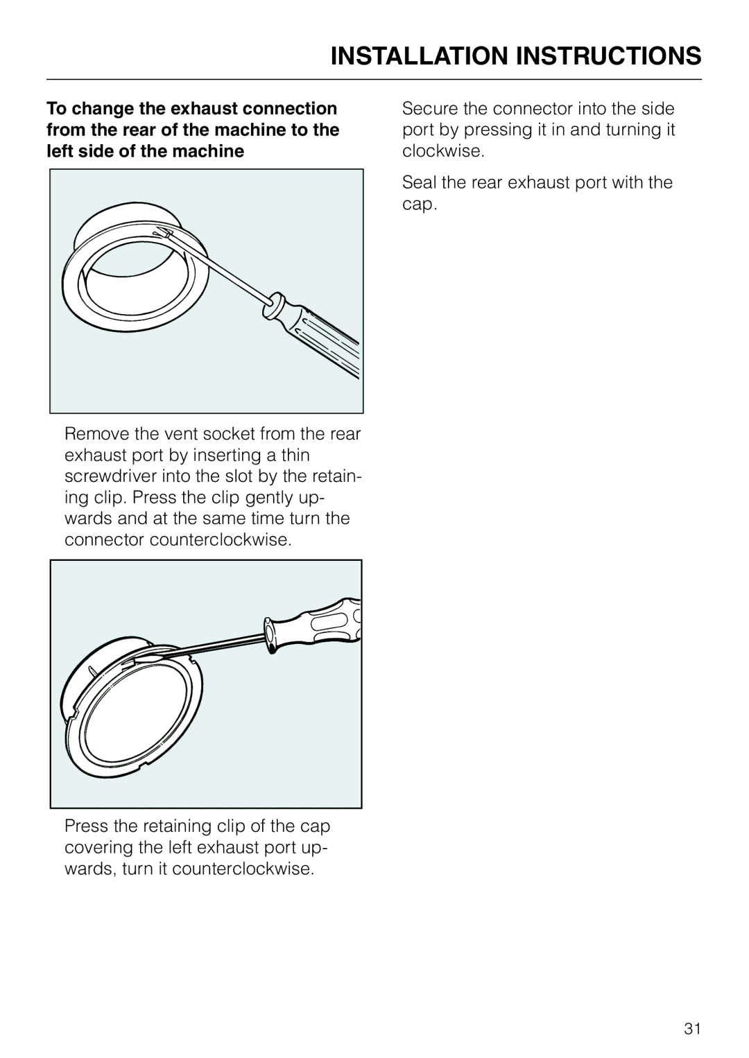 Miele T 1576 operating instructions Installation Instructions 