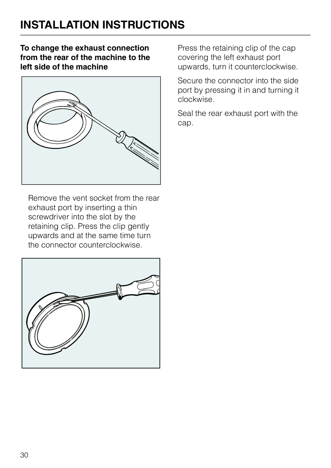 Miele T 1576 operating instructions Installation Instructions 