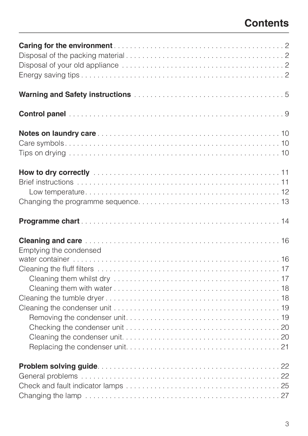 Miele T 4262 C operating instructions Contents 