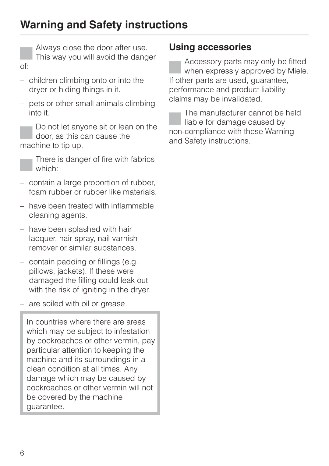 Miele T 4422 C operating instructions Using accessories 