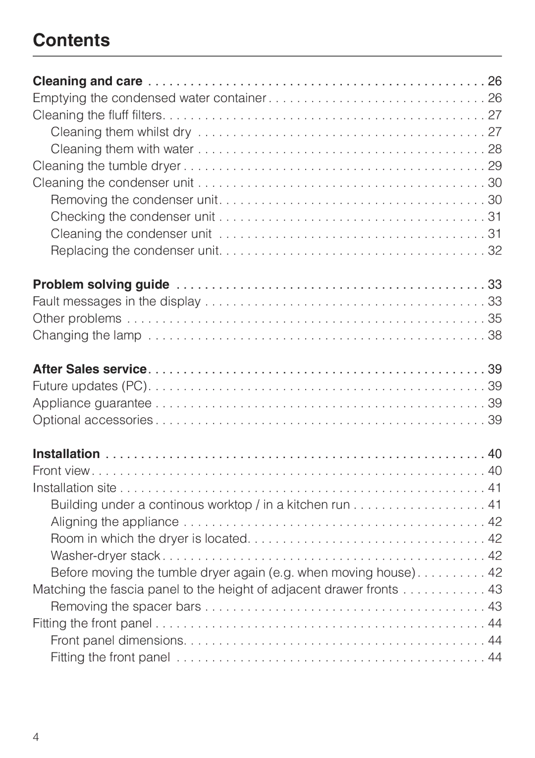 Miele T 4839 Ci operating instructions Contents 