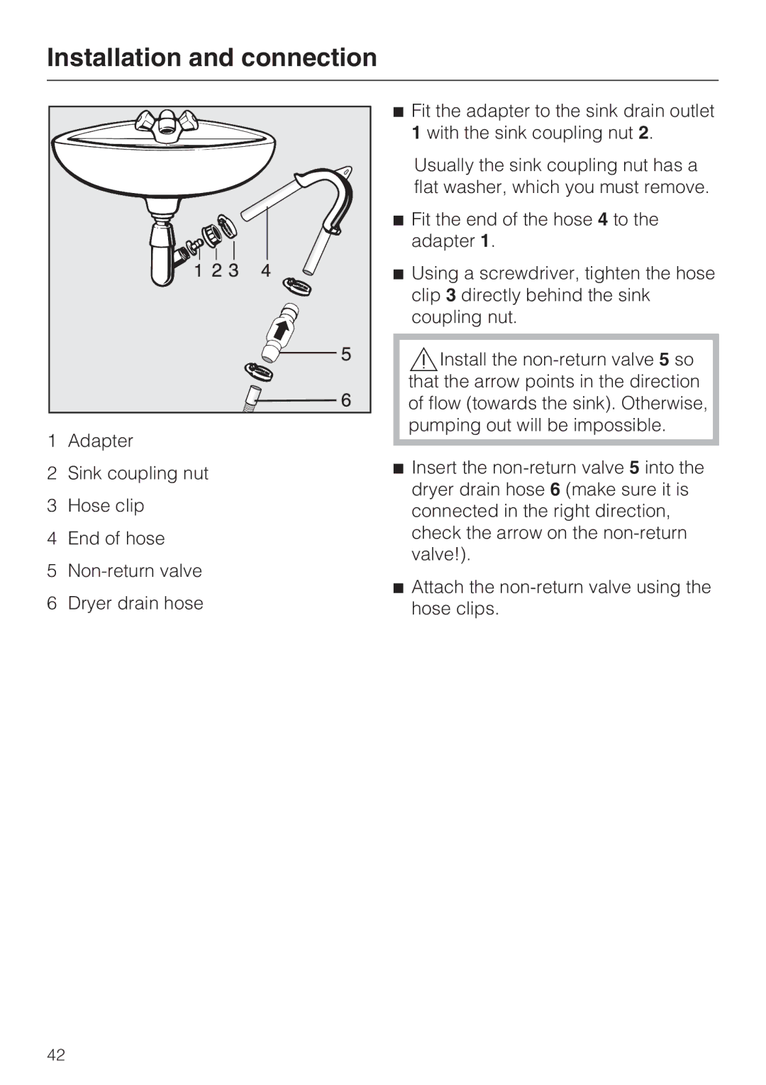 Miele T 7644 C operating instructions Installation and connection 