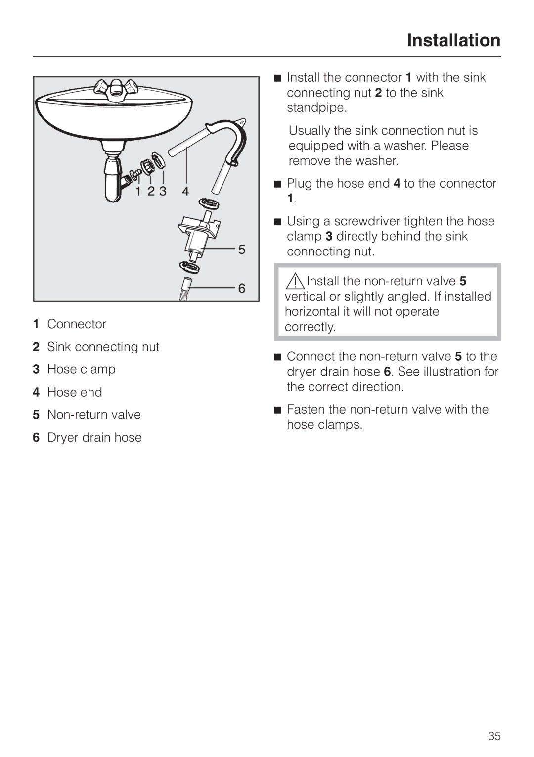 Miele T 8012 C, T 8013 C installation instructions Connector 