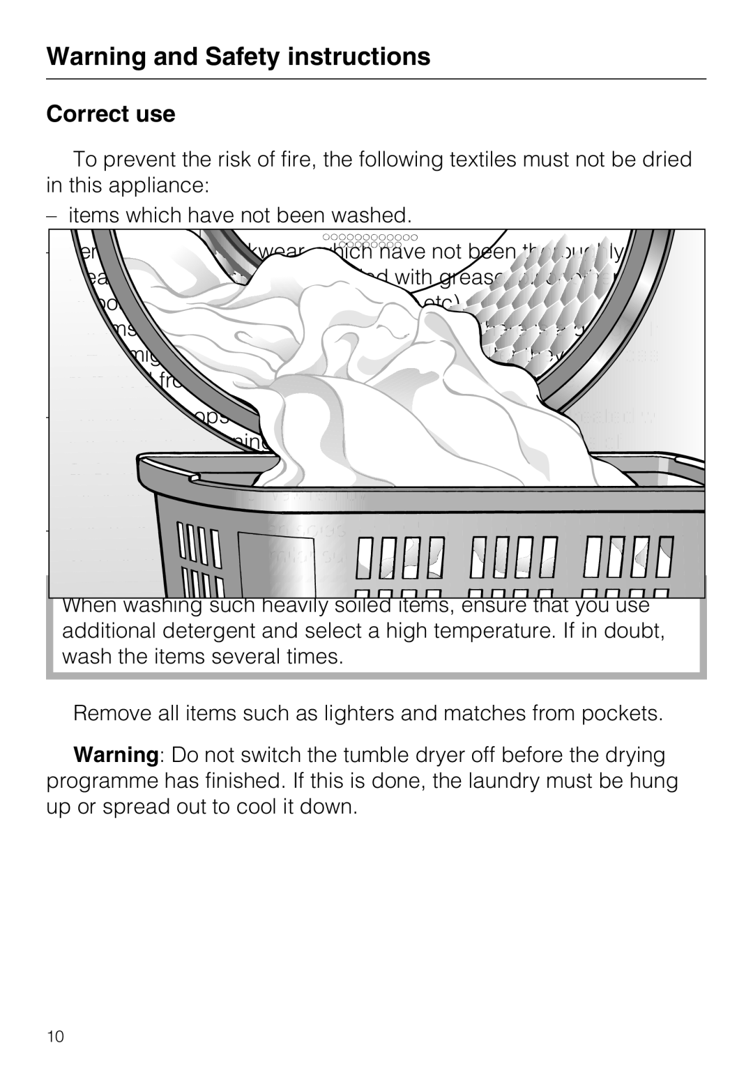 Miele T 8722 operating instructions Correct use 