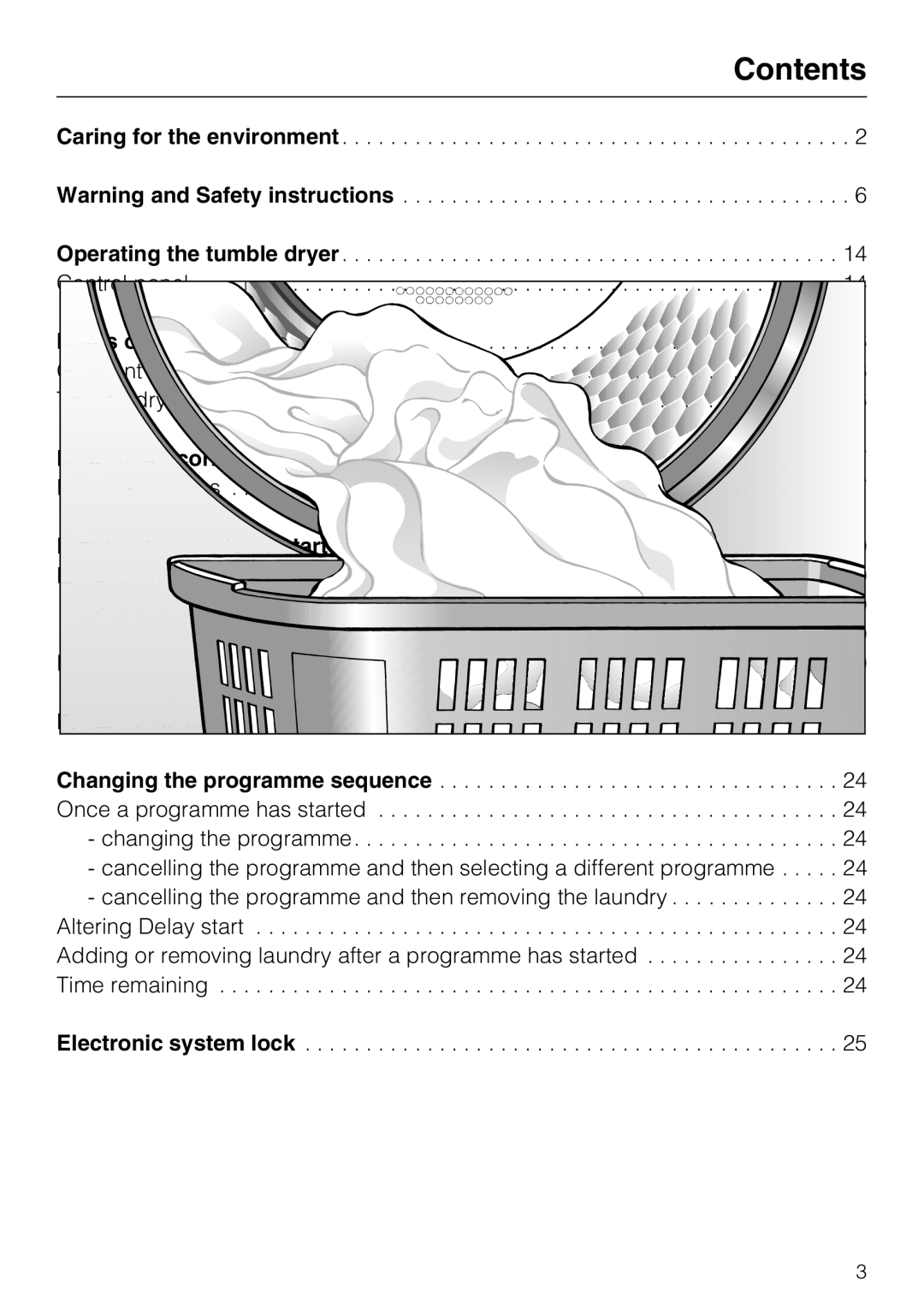 Miele T 8722 operating instructions Contents 