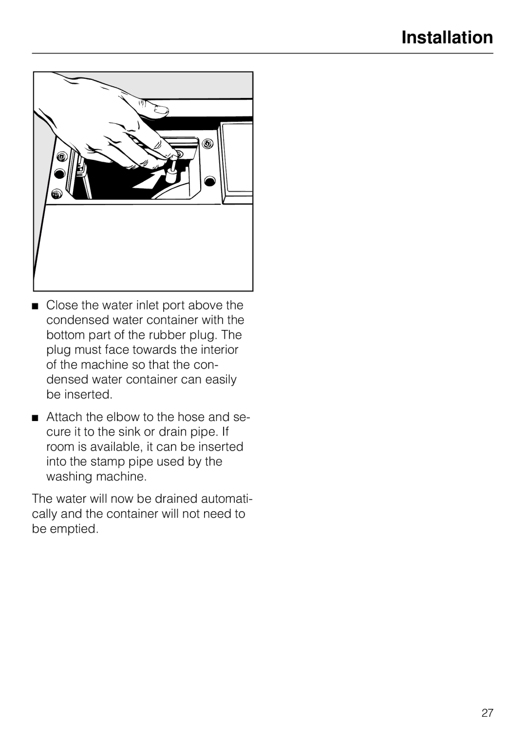 Miele T1570C operating instructions Installation 