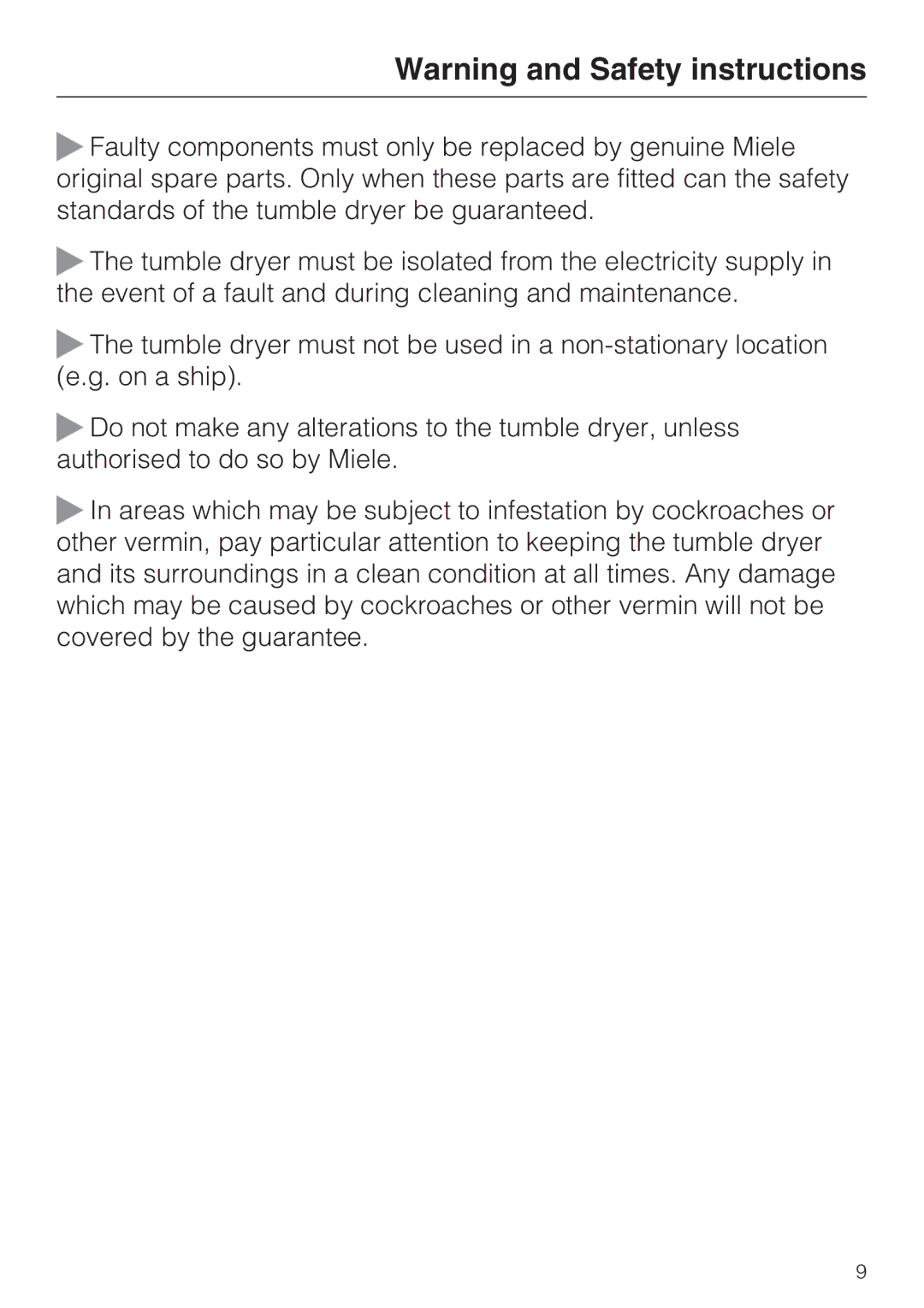 Miele T4819Ci operating instructions 