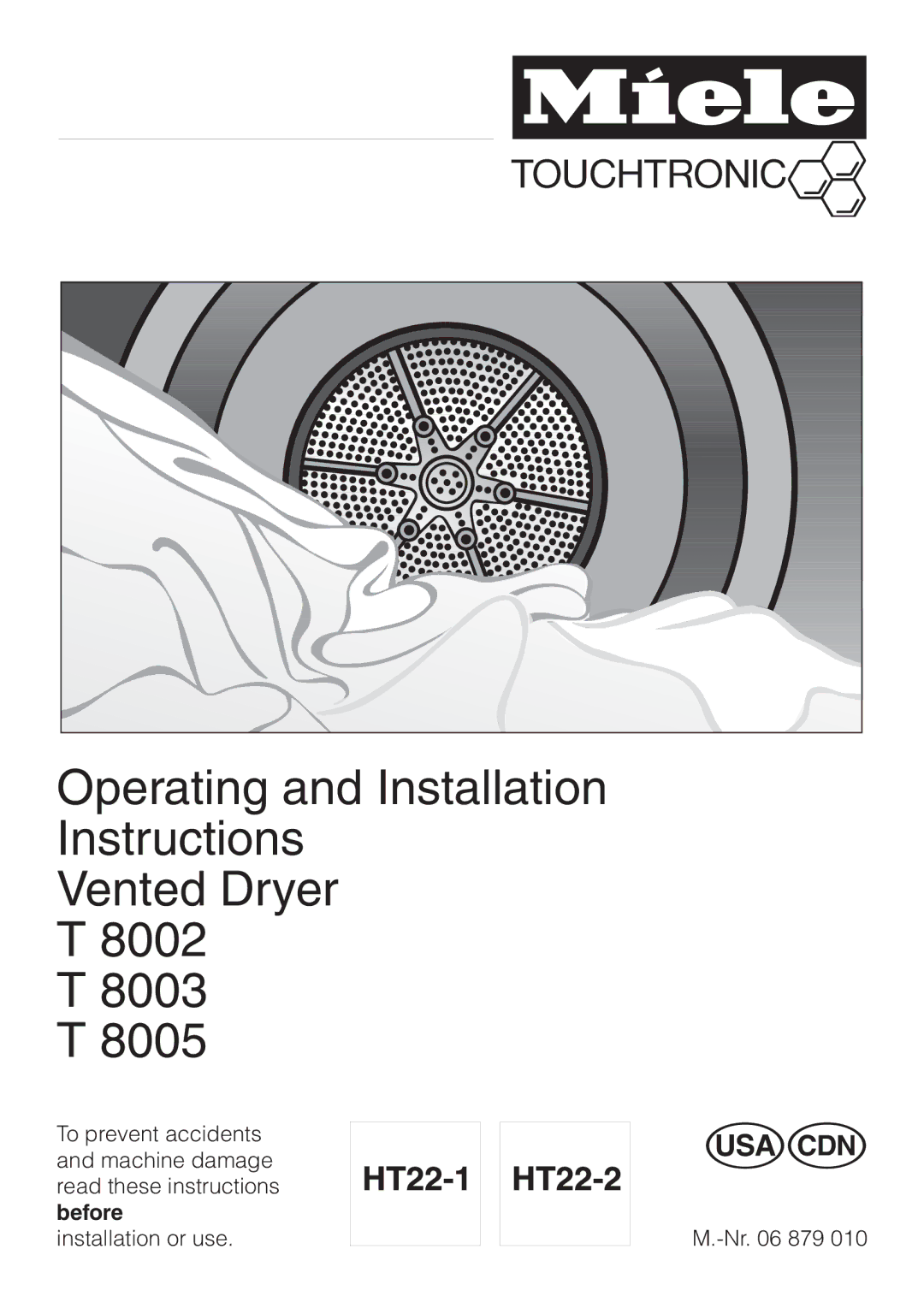 Miele T8005, T8002, T8003 installation instructions 