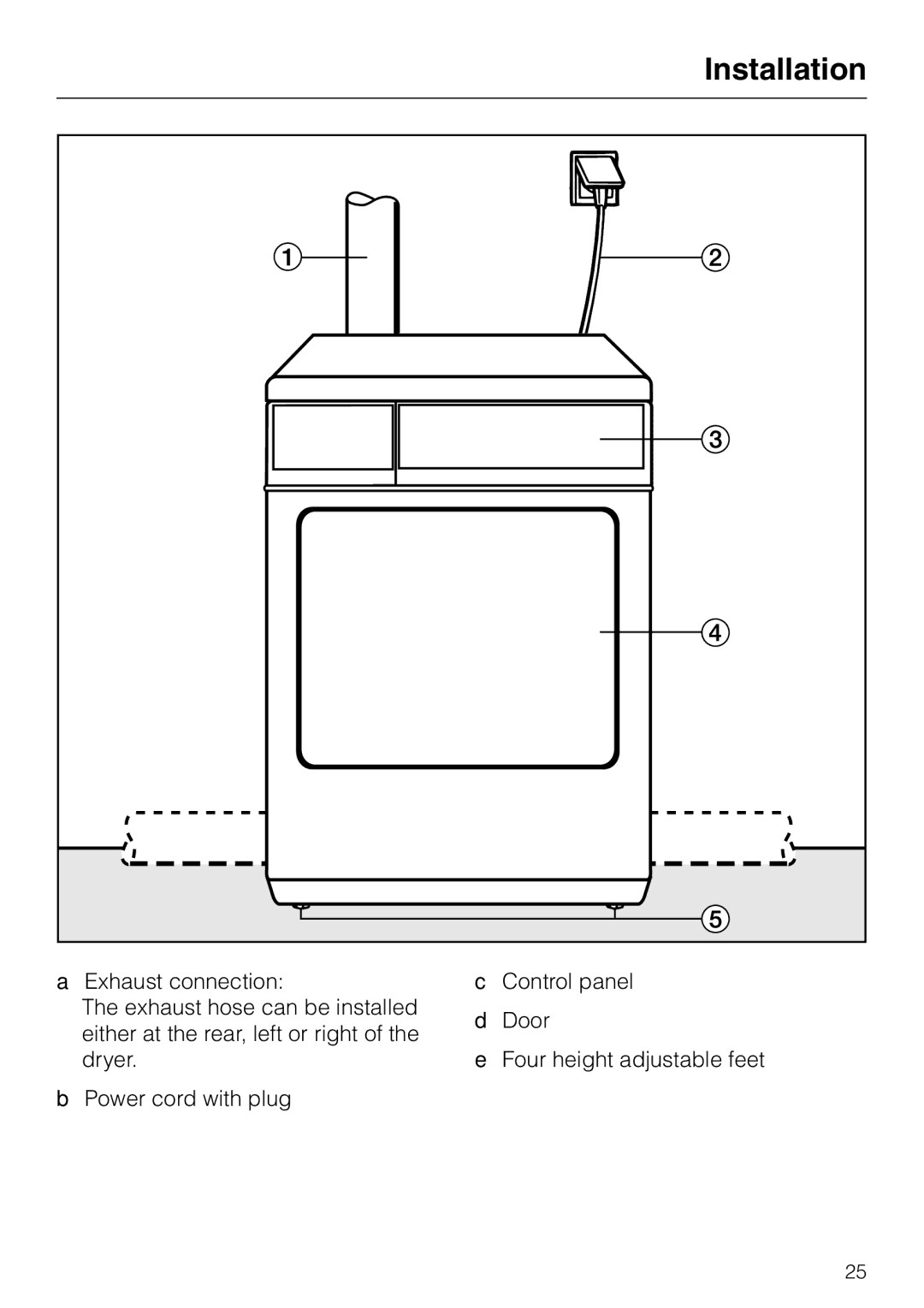 Miele T8003, T8002, T8005 installation instructions Installation 