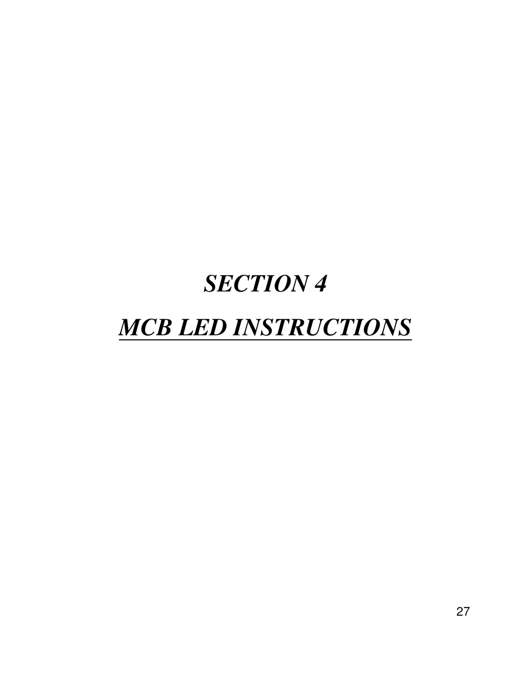 Miele T9800HRT service manual Section MCB LED Instructions 