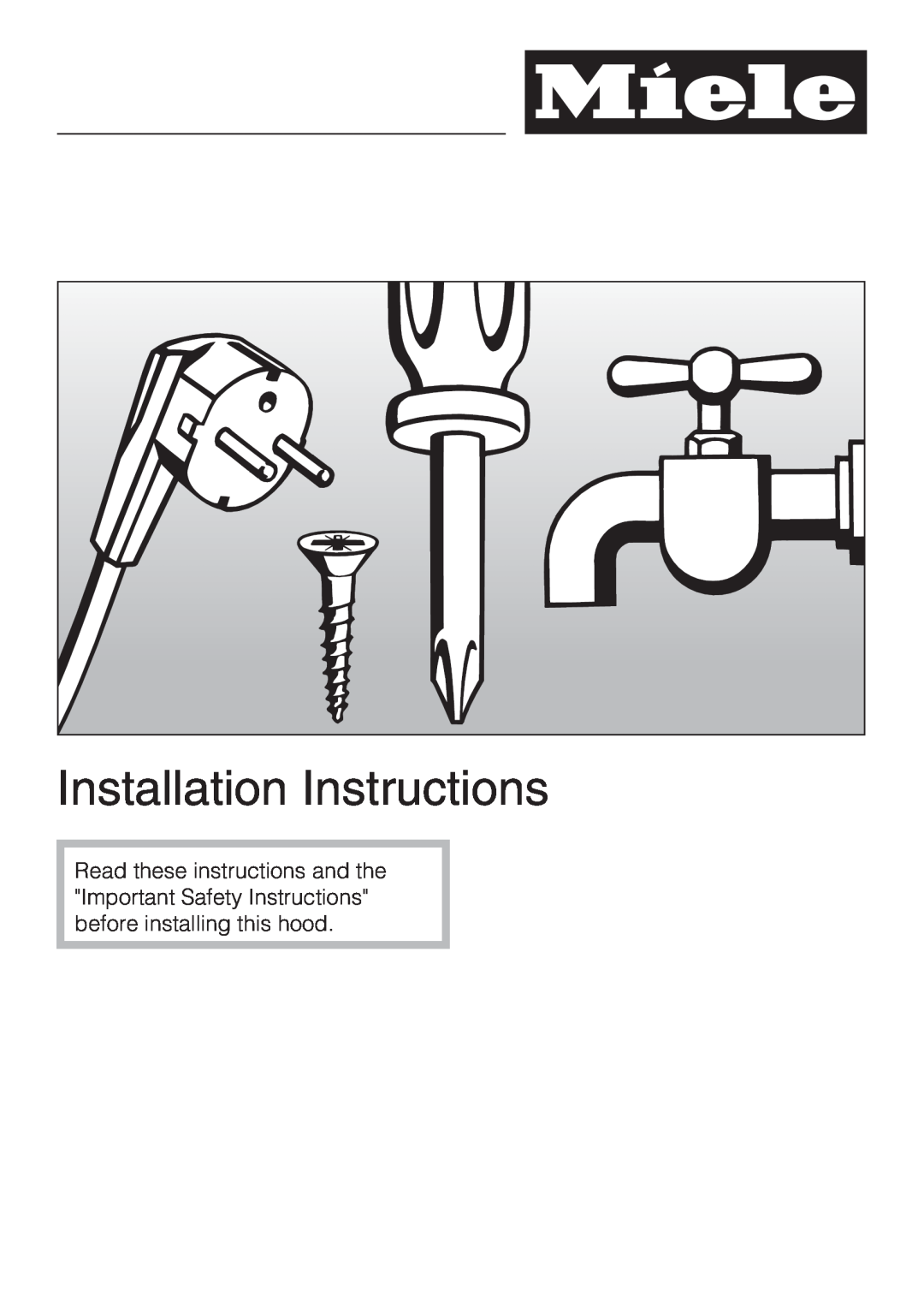 Miele DA 270-4, ventilation system installation instructions Installation Instructions 