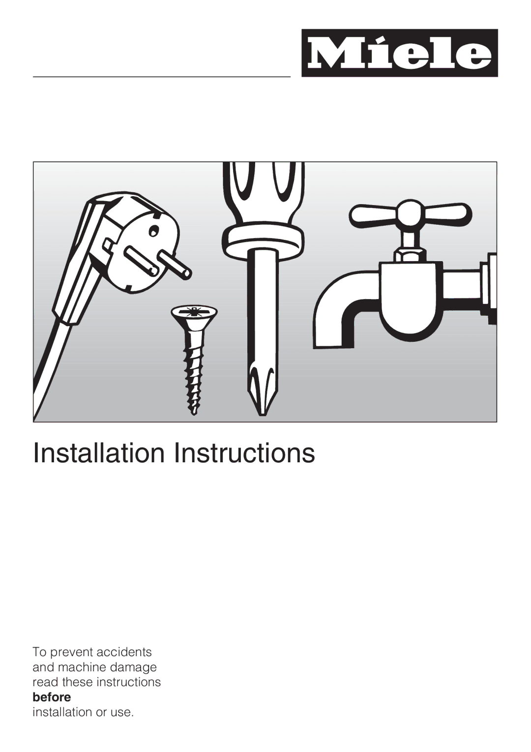 Miele W 1215 installation instructions Installation Instructions 