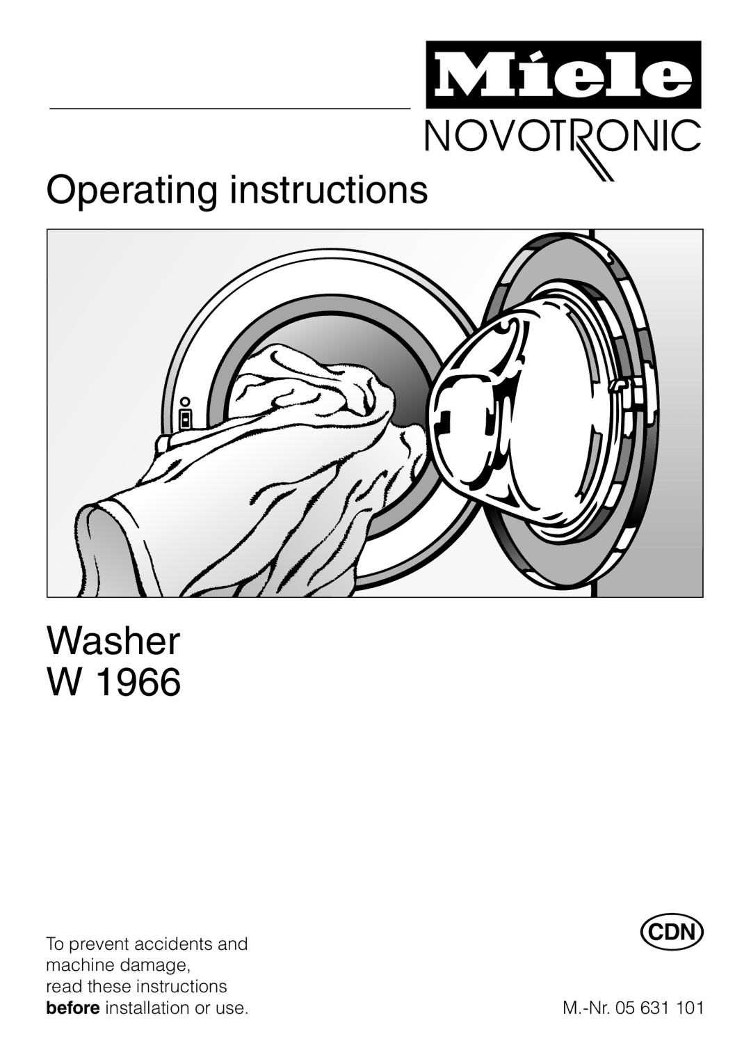 Miele W 1966 operating instructions Operating instructions 