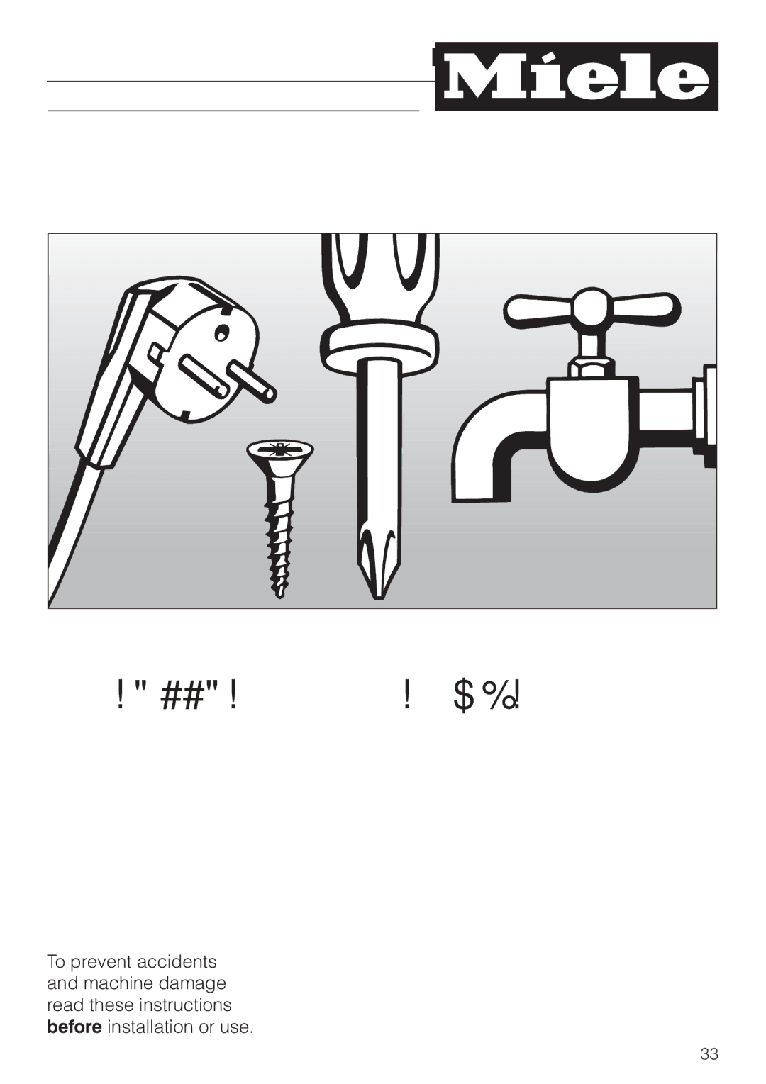 Miele W 1966 operating instructions Installation Instructions, Installation instructions 