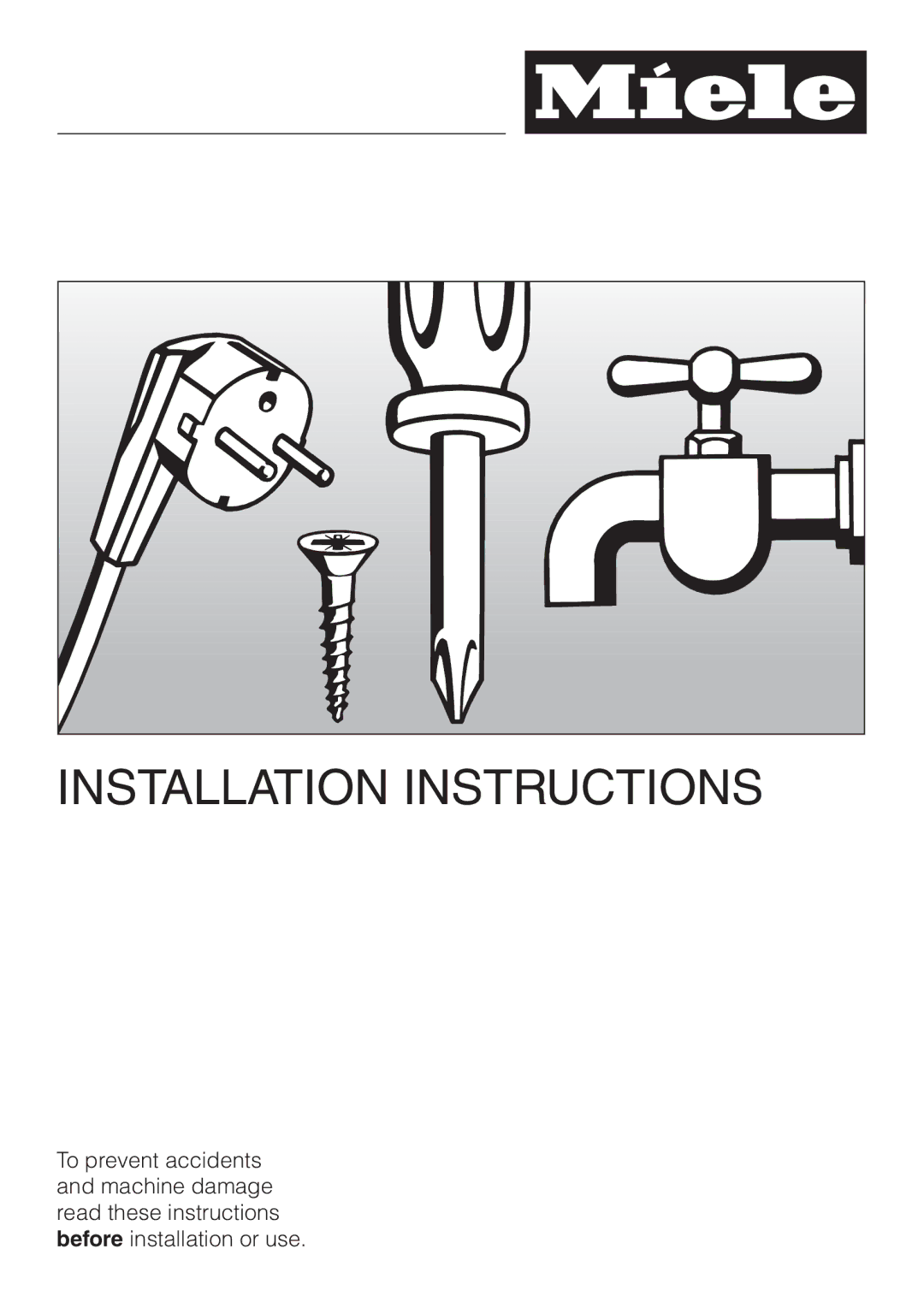 Miele W 1986 operating instructions Installation Instructions 