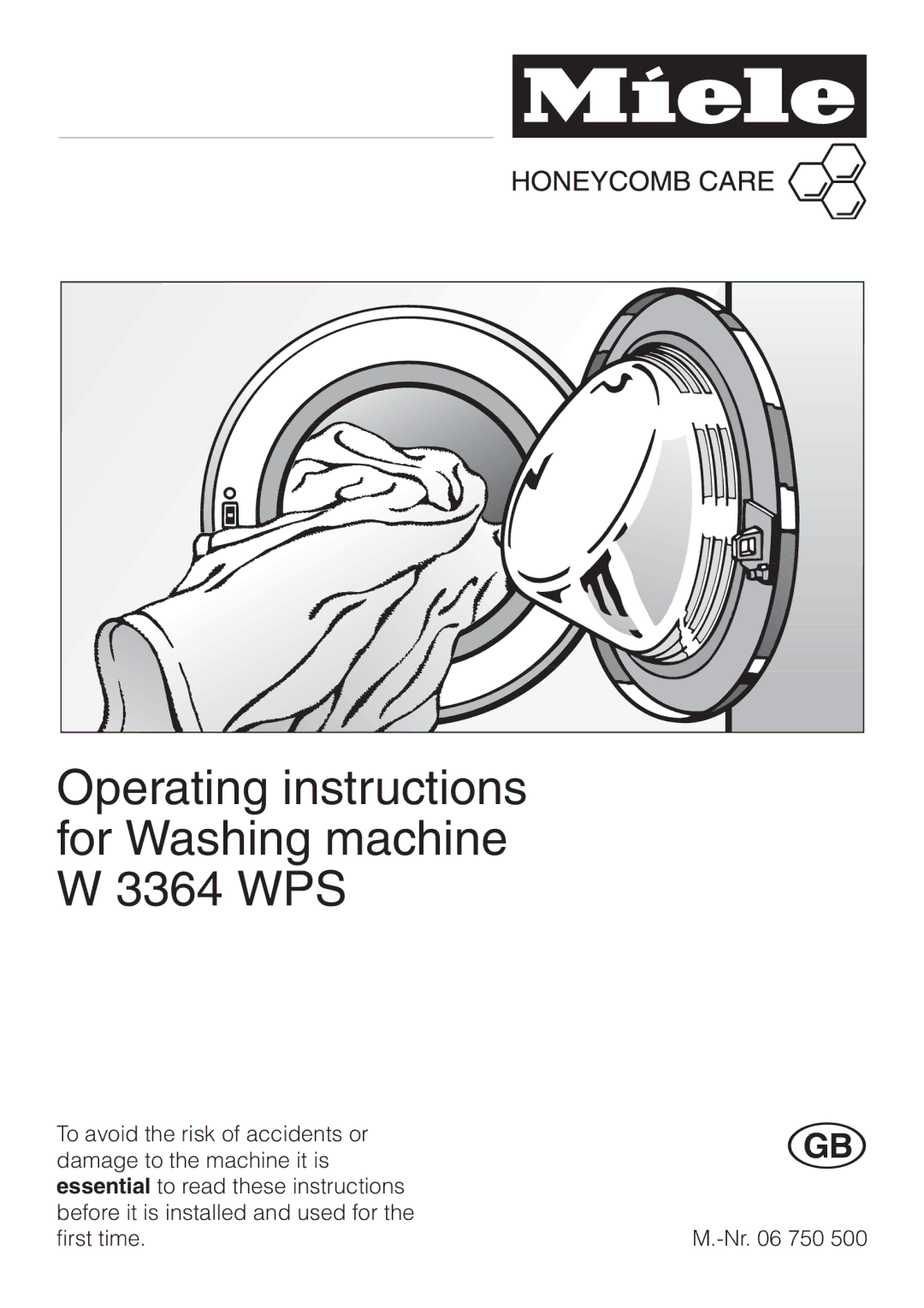 Miele operating instructions Operating instructions for Washing machine W 3364 WPS 