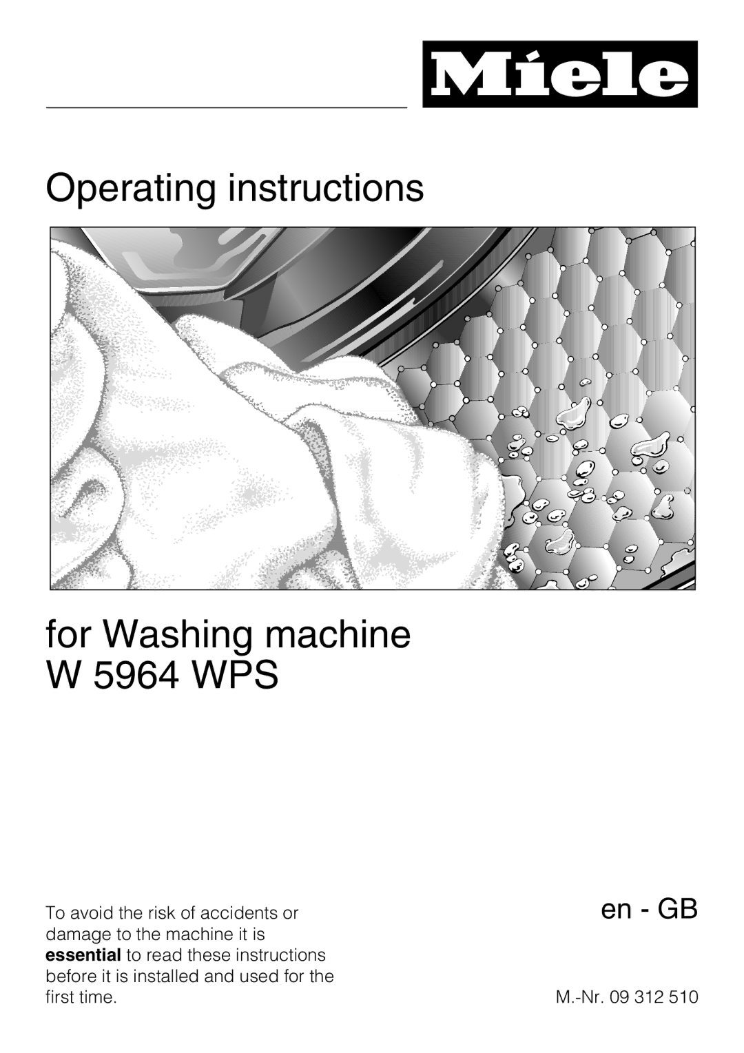 Miele operating instructions Operating instructions For Washing machine W 5964 WPS 