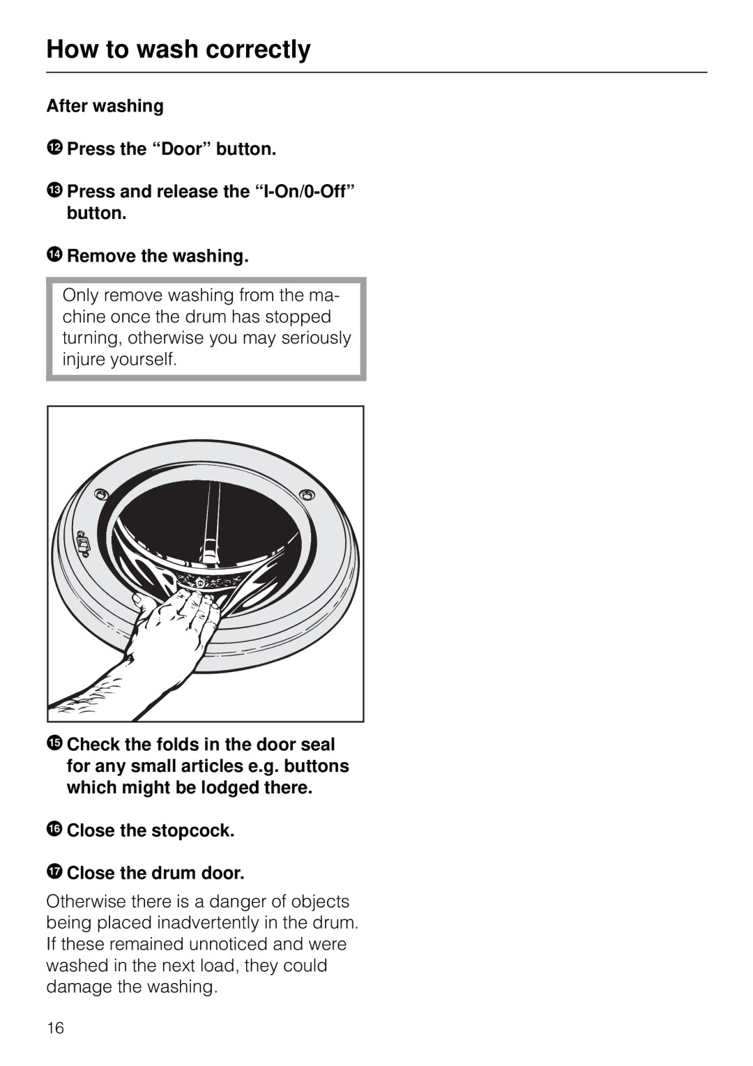 Miele W 853 operating instructions How to wash correctly 