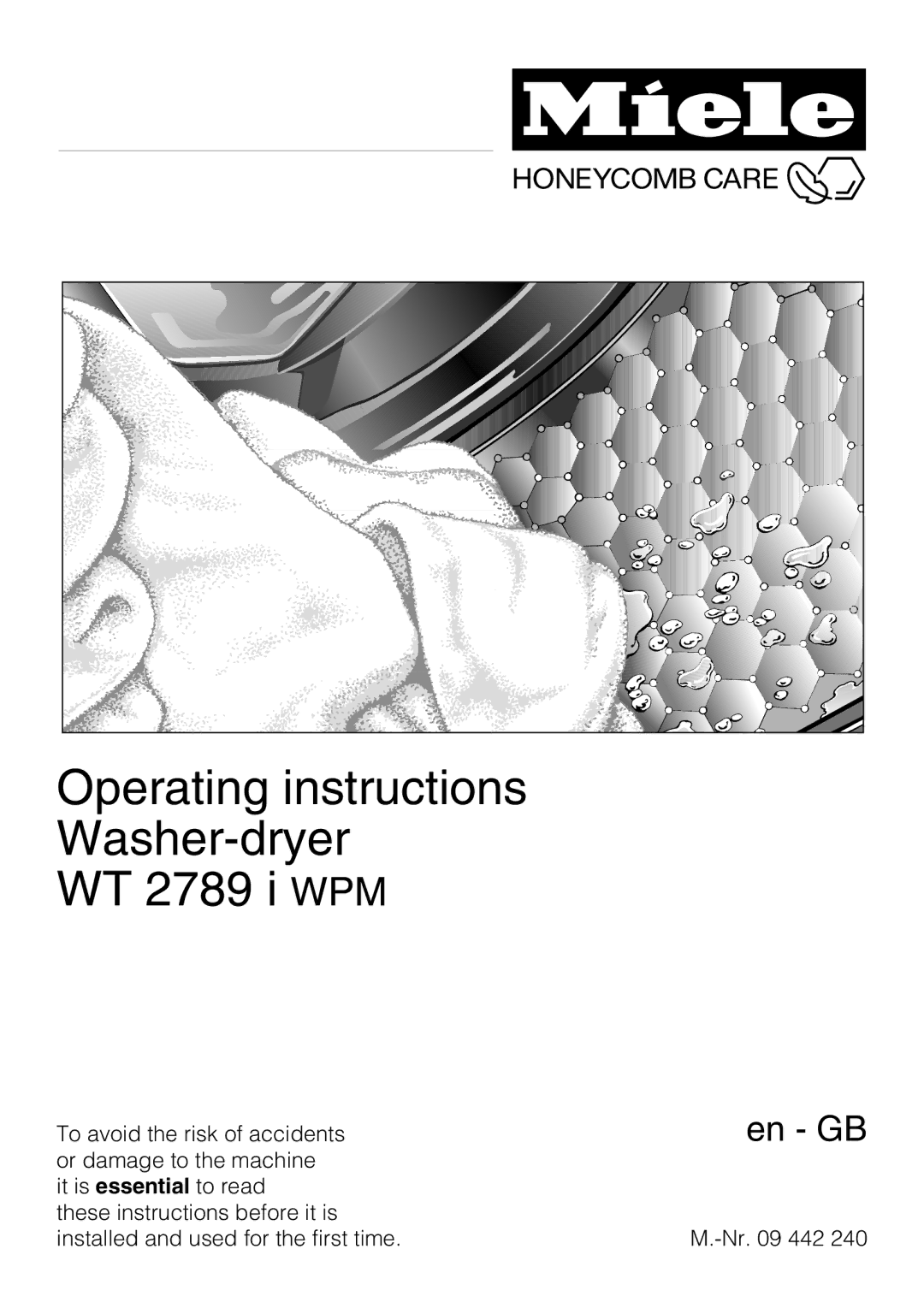 Miele WT2789iWPM operating instructions Operating instructions Washer-dryer WT 2789 i WPM 