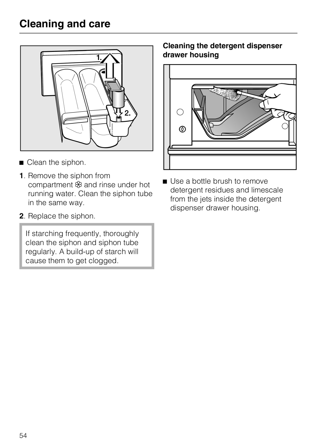 Miele WT2789iWPM operating instructions Cleaning the detergent dispenser drawer housing 