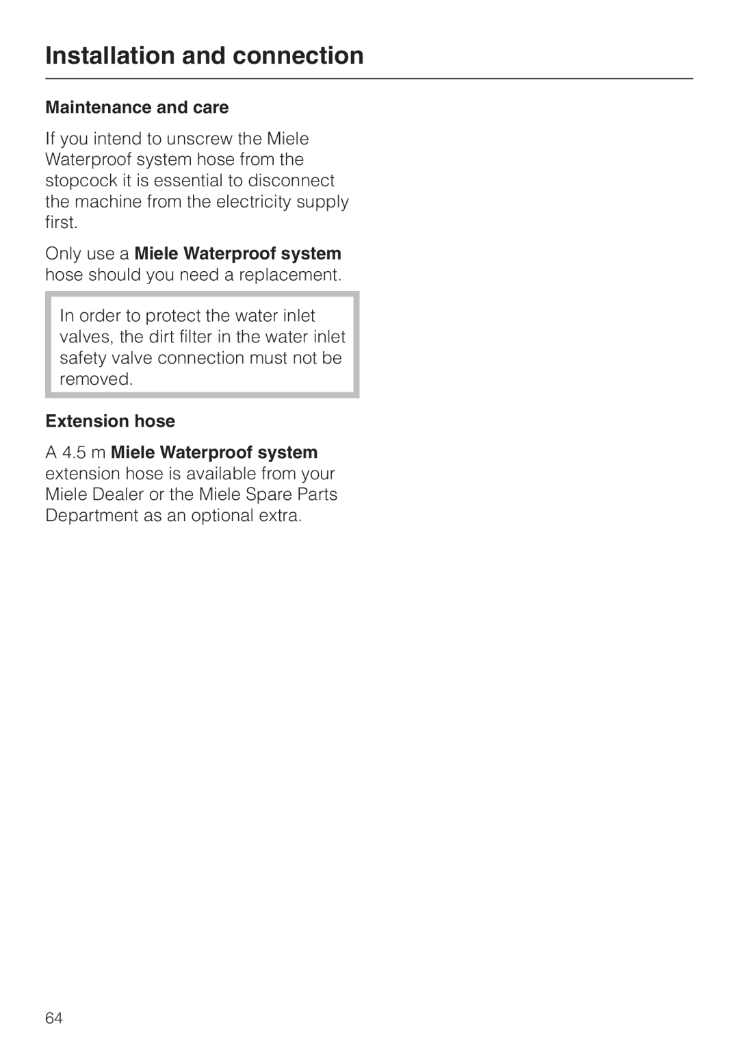 Miele wt945, WT 945 S WPS operating instructions Maintenance and care 