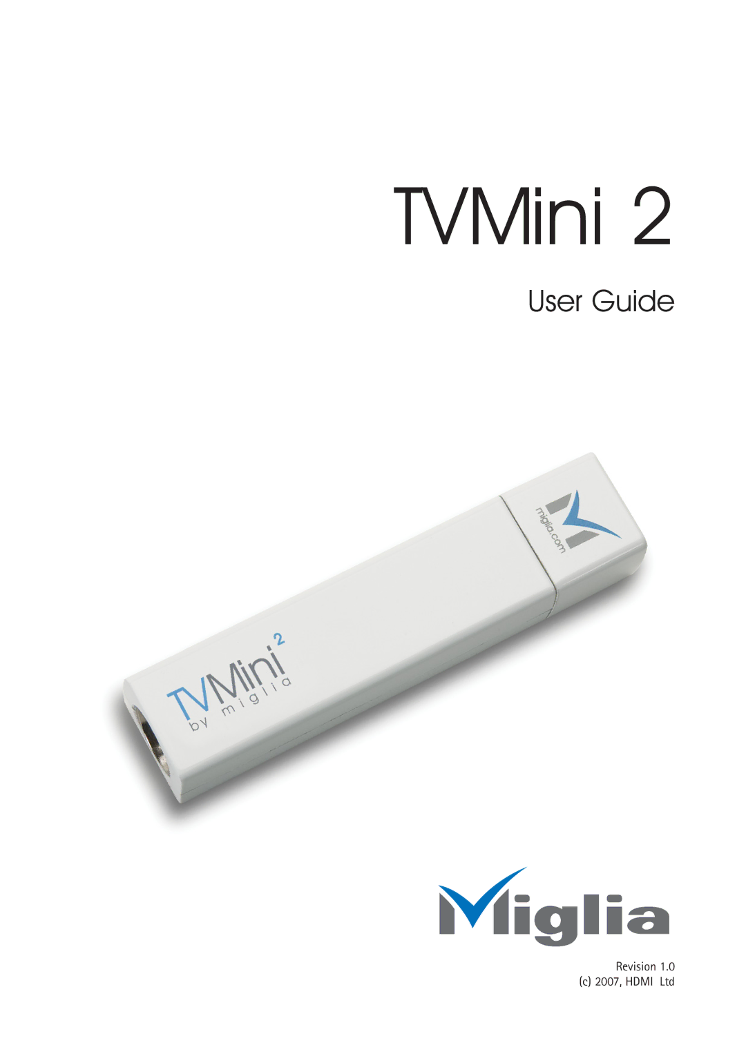 Miglia Technology TVMini 2 manual 