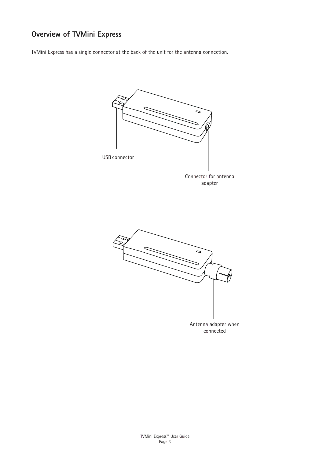 Miglia Technology TVMini Express Adapter manual Overview of TVMini Express 