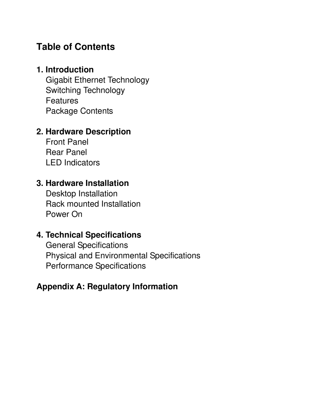 Milan Technology MIL-S24000T manual Table of Contents 