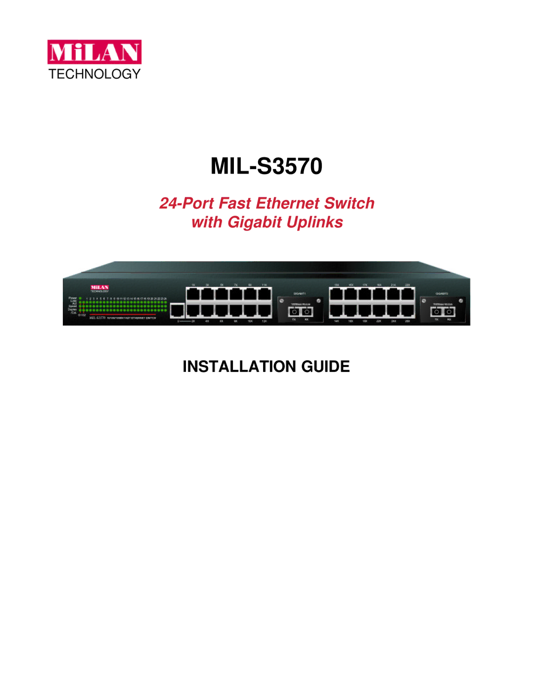 Milan Technology MIL-S3570 manual 