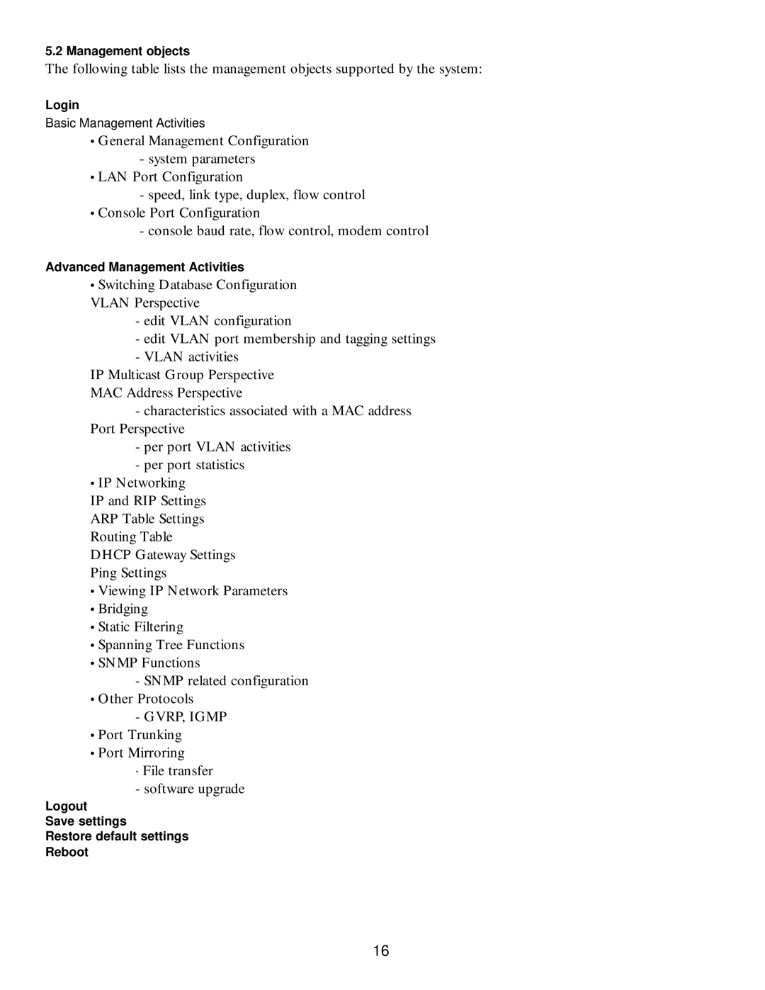 Milan Technology MIL-S3570 manual GVRP, Igmp 