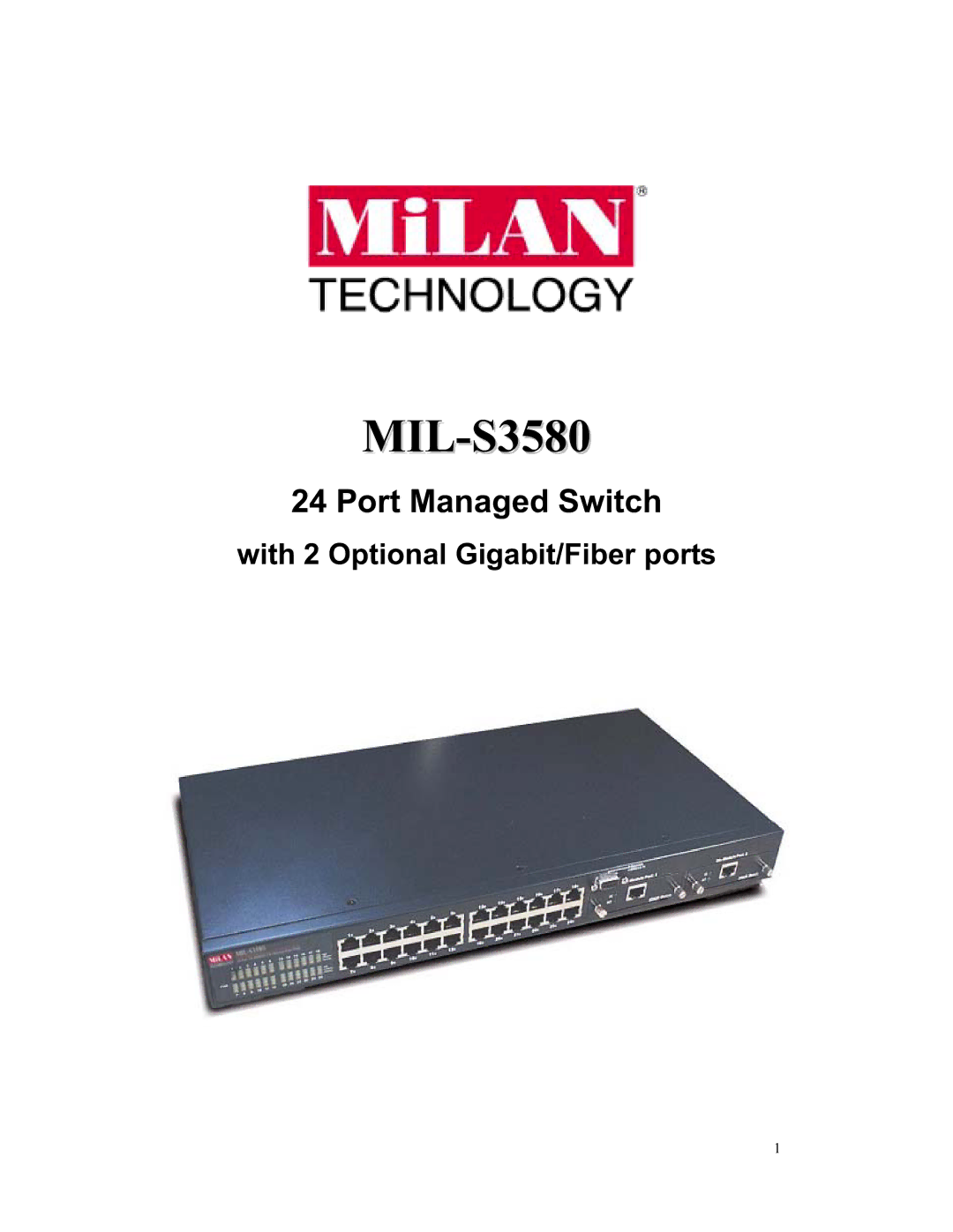 Milan Technology MIL-S3580 manual 