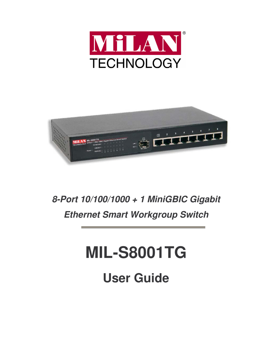 Milan Technology MIL-S8001TG manual 