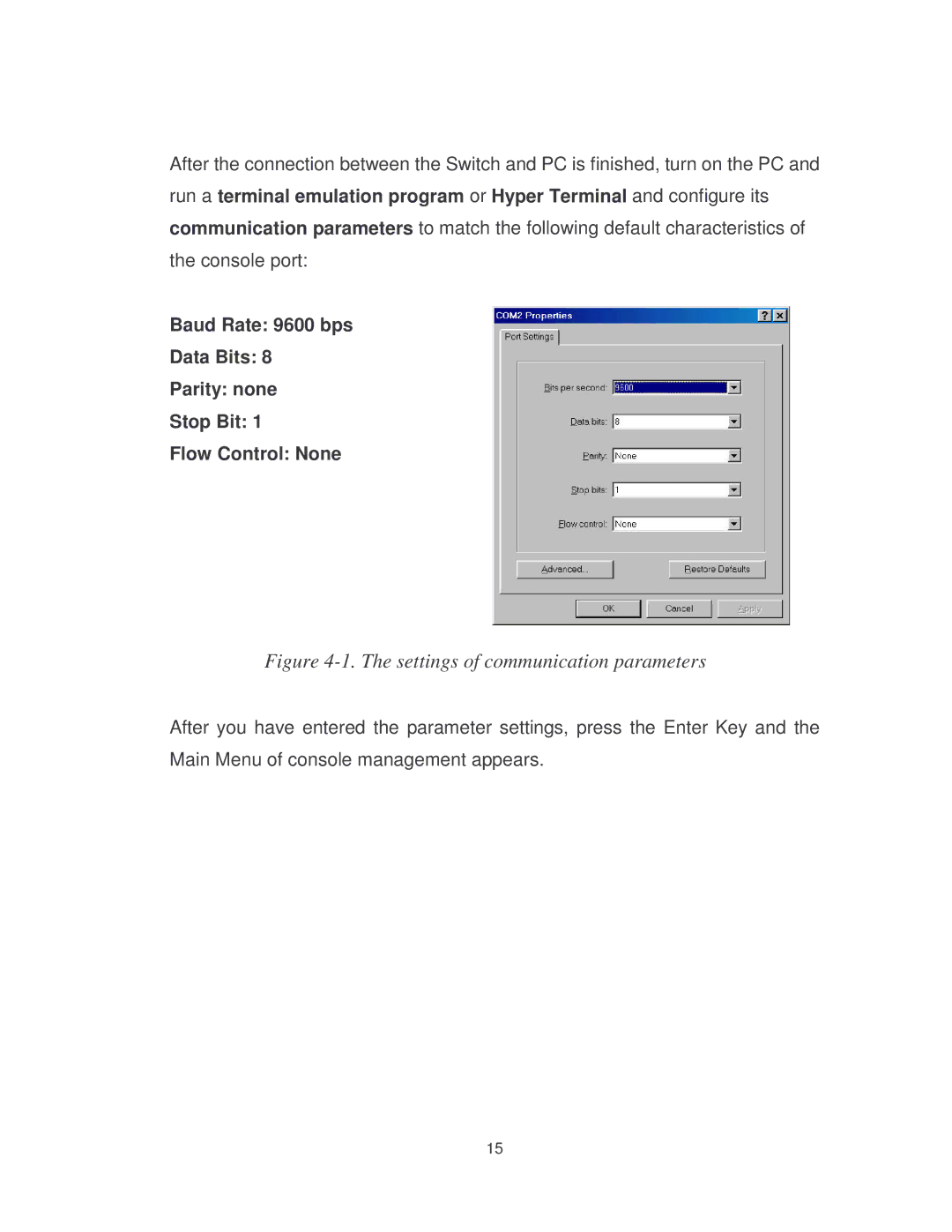 Milan Technology MIL-S8001TG manual Settings of communication parameters 