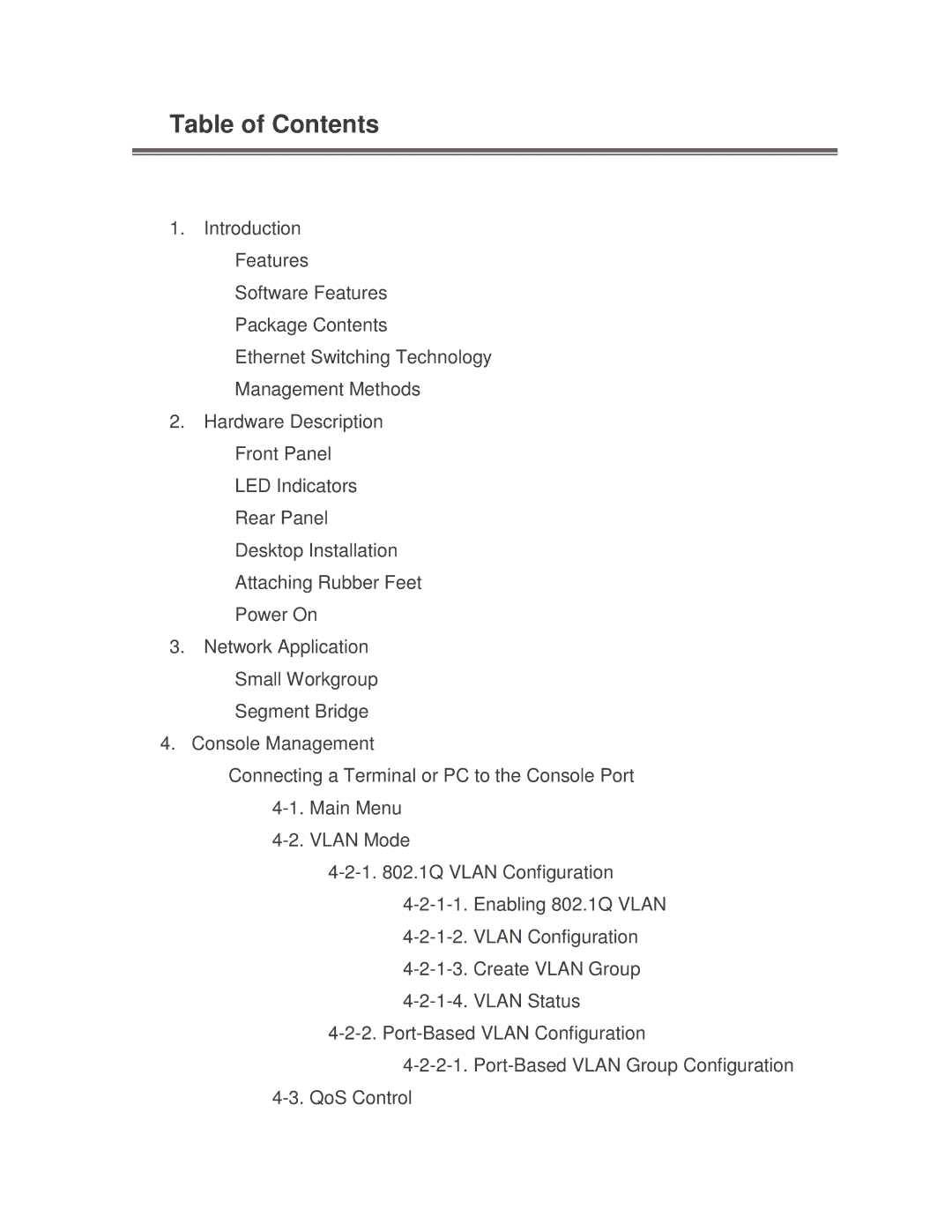 Milan Technology MIL-S8001TG manual Table of Contents 