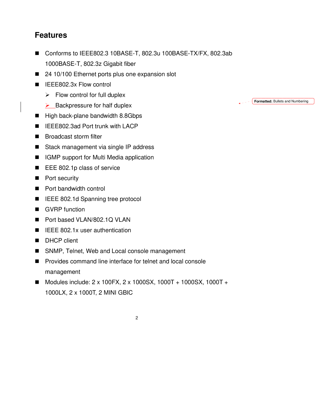 Milan Technology MIL-SM2401M-STK manual Features 