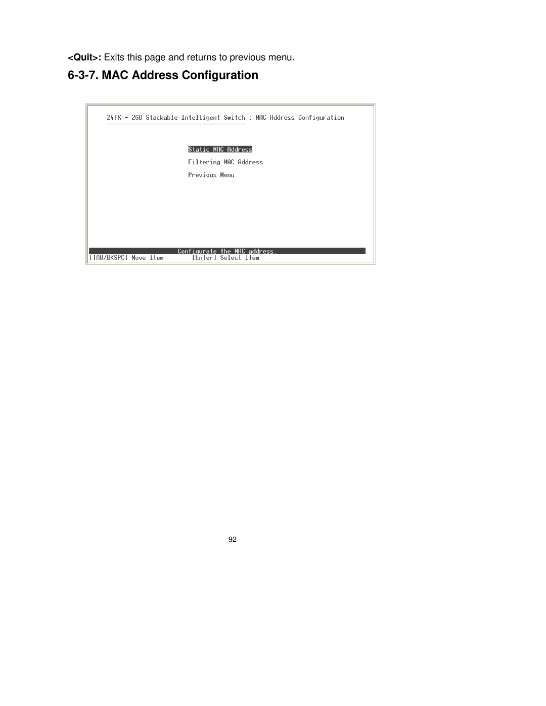 Milan Technology MIL-SM2401M-STK manual MAC Address Configuration 