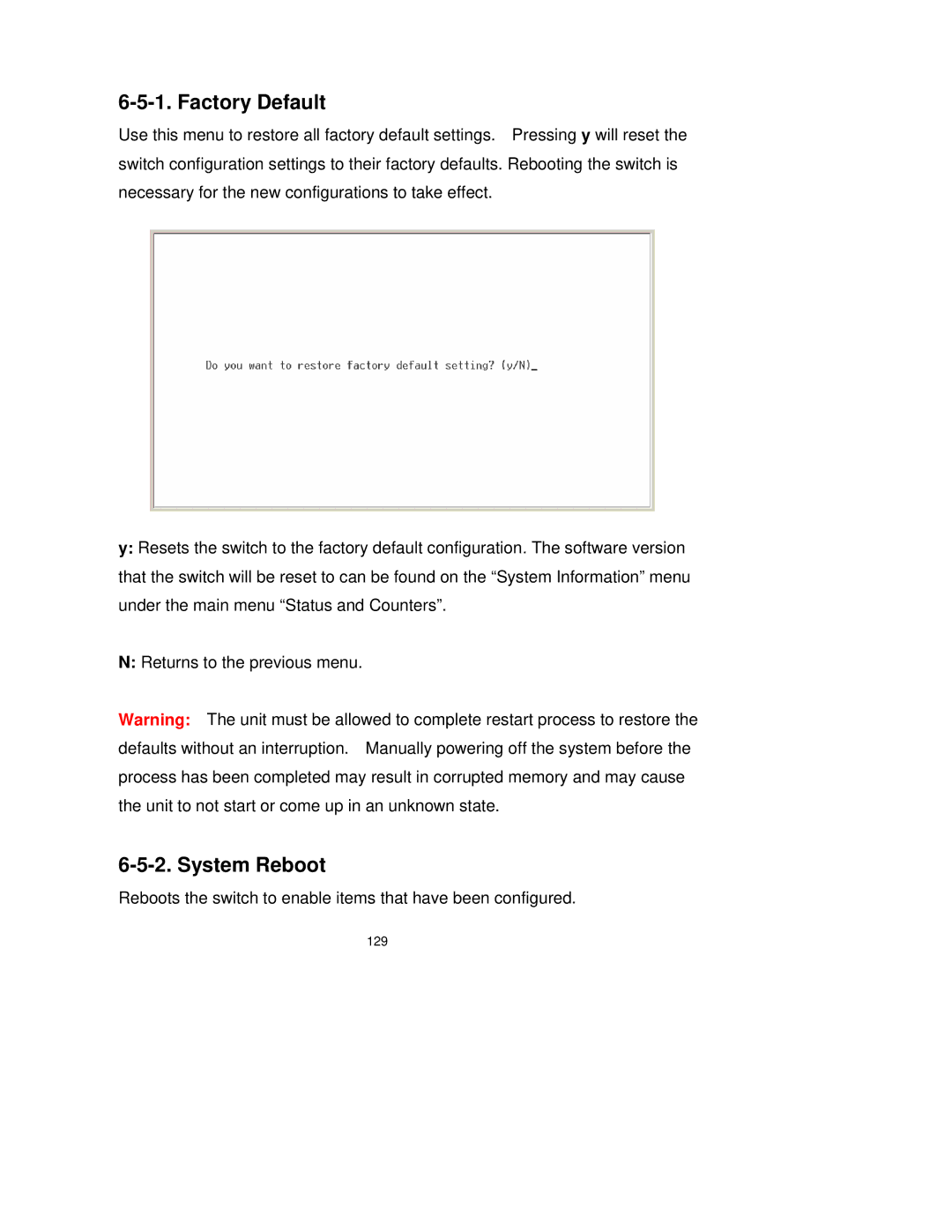 Milan Technology MIL-SM2401M-STK manual Factory Default, System Reboot 